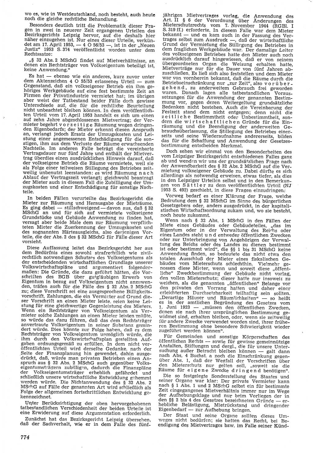 Neue Justiz (NJ), Zeitschrift für Recht und Rechtswissenschaft [Deutsche Demokratische Republik (DDR)], 7. Jahrgang 1953, Seite 774 (NJ DDR 1953, S. 774)