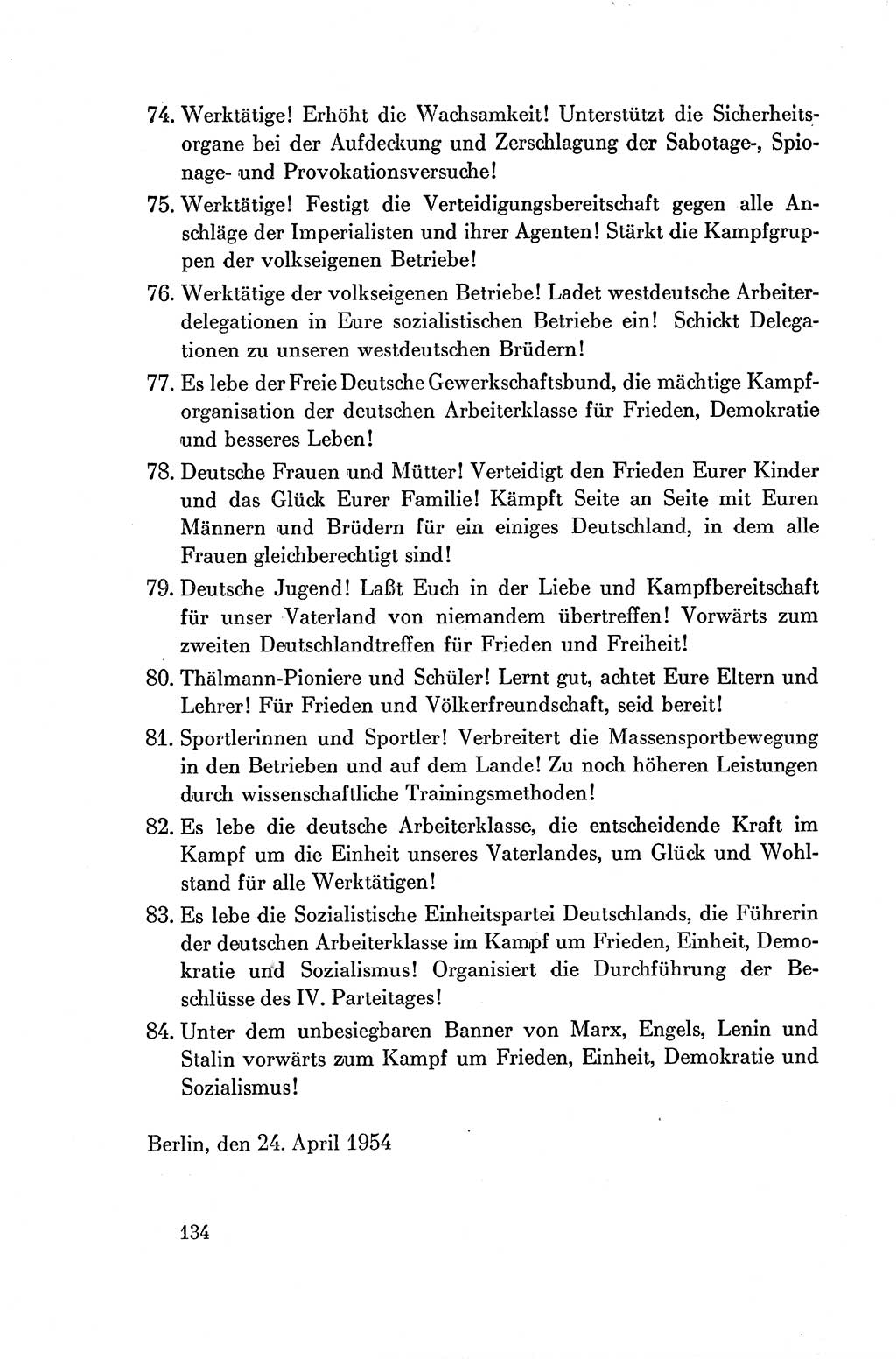 Dokumente der Sozialistischen Einheitspartei Deutschlands (SED) [Deutsche Demokratische Republik (DDR)] 1954-1955, Seite 134 (Dok. SED DDR 1954-1955, S. 134)