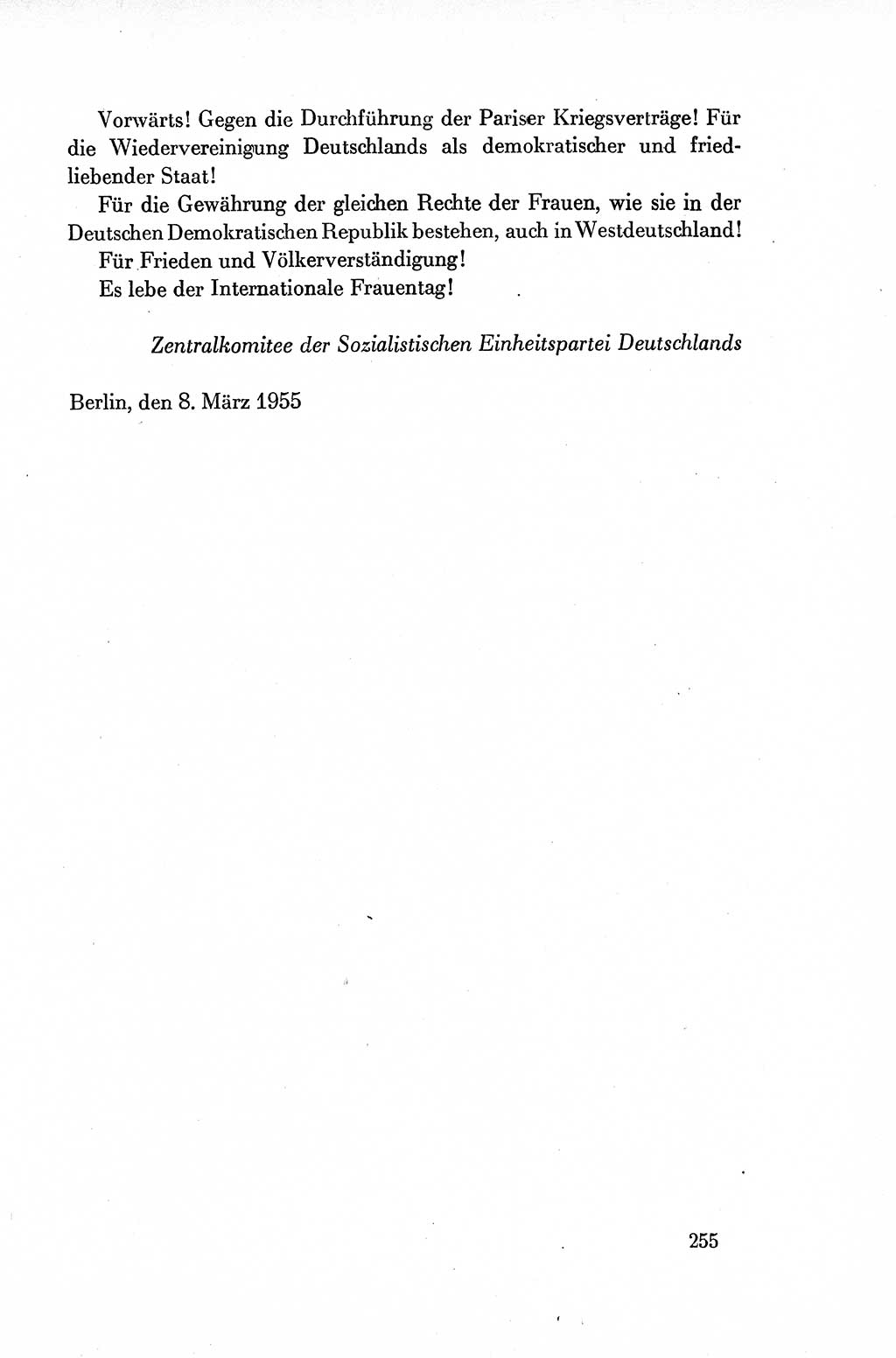 Dokumente der Sozialistischen Einheitspartei Deutschlands (SED) [Deutsche Demokratische Republik (DDR)] 1954-1955, Seite 255 (Dok. SED DDR 1954-1955, S. 255)