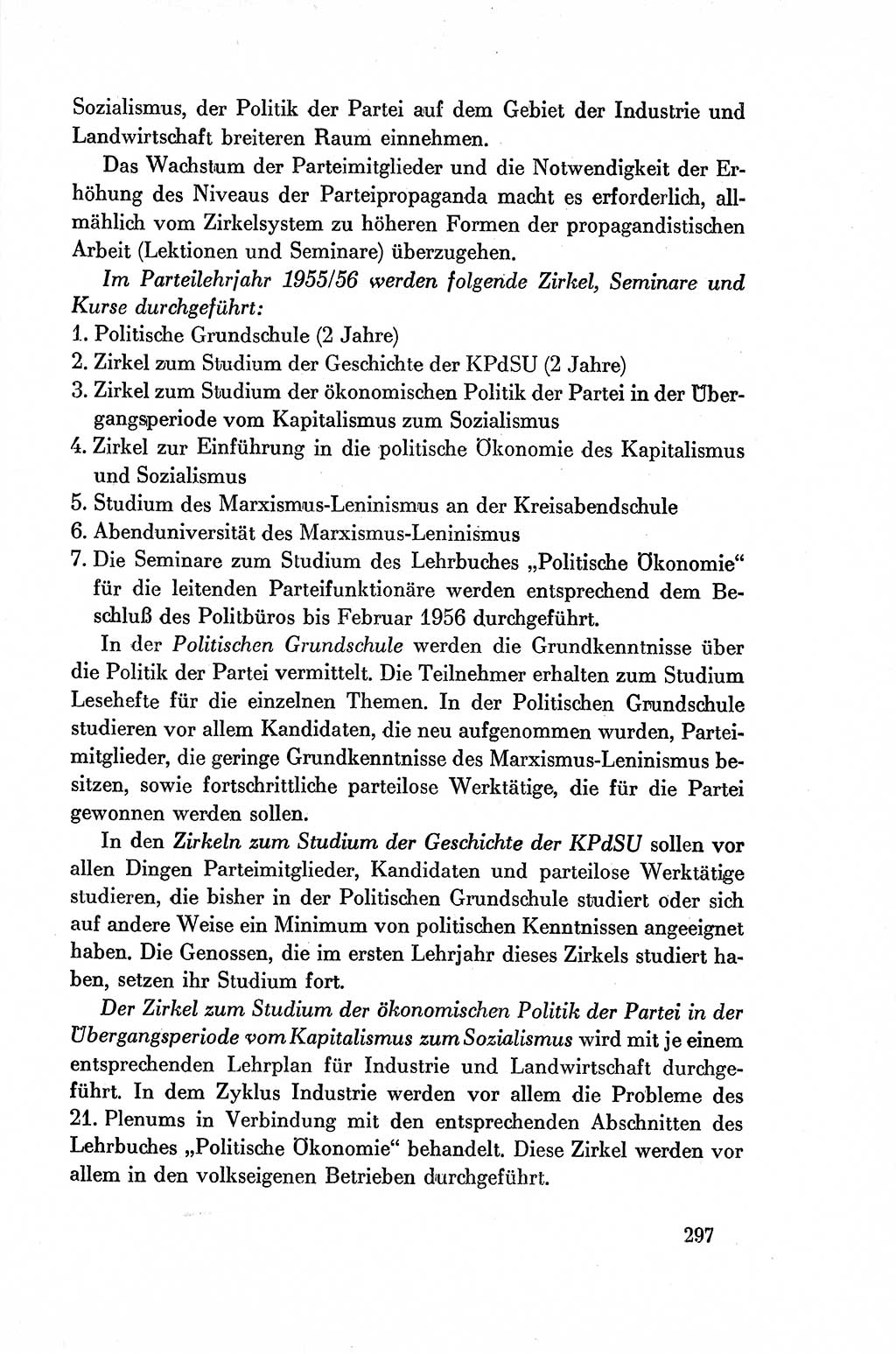 Dokumente der Sozialistischen Einheitspartei Deutschlands (SED) [Deutsche Demokratische Republik (DDR)] 1954-1955, Seite 297 (Dok. SED DDR 1954-1955, S. 297)