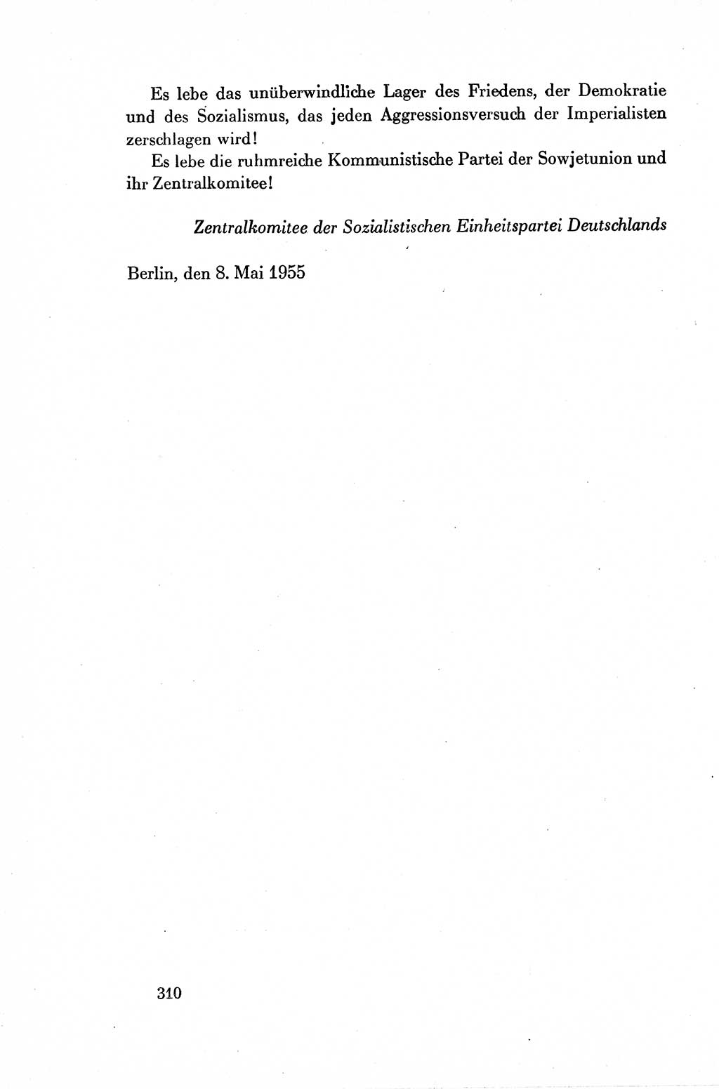 Dokumente der Sozialistischen Einheitspartei Deutschlands (SED) [Deutsche Demokratische Republik (DDR)] 1954-1955, Seite 310 (Dok. SED DDR 1954-1955, S. 310)