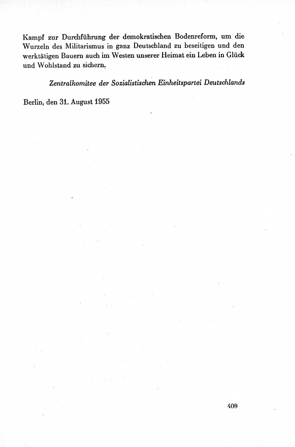 Dokumente der Sozialistischen Einheitspartei Deutschlands (SED) [Deutsche Demokratische Republik (DDR)] 1954-1955, Seite 409 (Dok. SED DDR 1954-1955, S. 409)