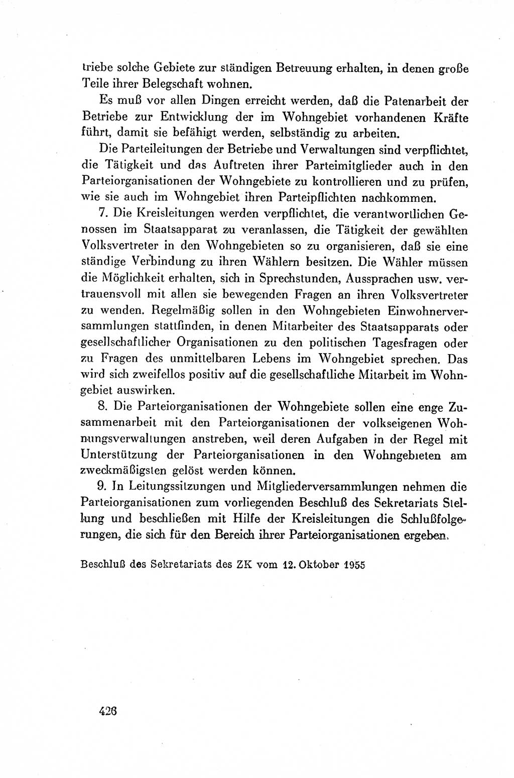 Dokumente der Sozialistischen Einheitspartei Deutschlands (SED) [Deutsche Demokratische Republik (DDR)] 1954-1955, Seite 426 (Dok. SED DDR 1954-1955, S. 426)