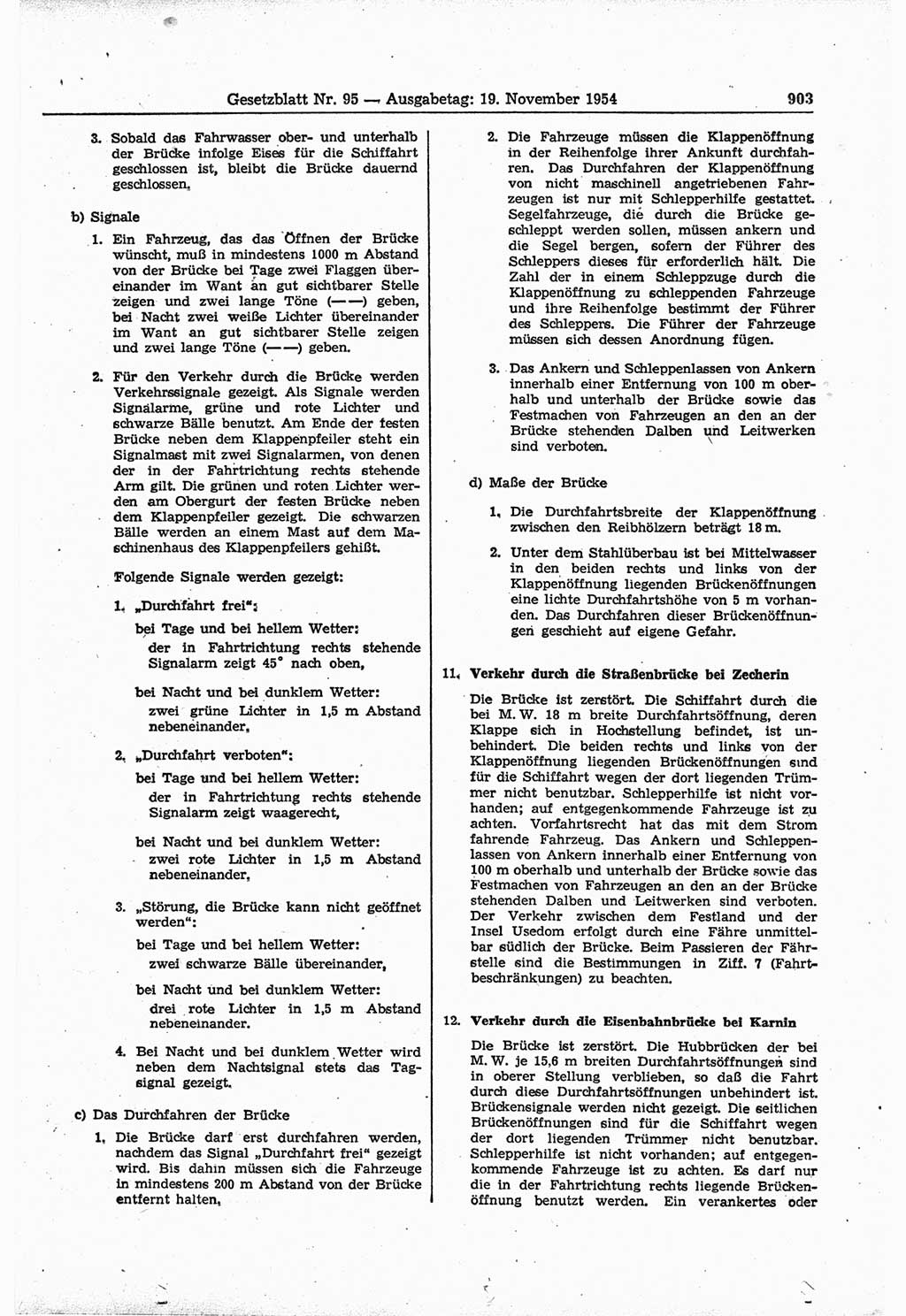 Gesetzblatt (GBl.) der Deutschen Demokratischen Republik (DDR) 1954, Seite 903 (GBl. DDR 1954, S. 903)