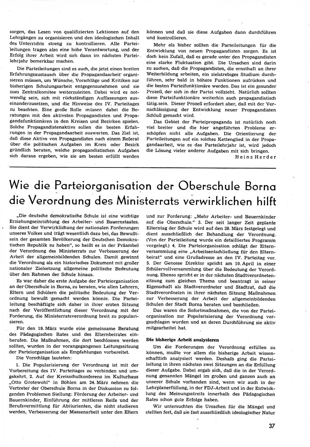 Neuer Weg (NW), Organ des Zentralkomitees (ZK) der SED (Sozialistische Einheitspartei Deutschlands) für alle Parteiarbeiter, 9. Jahrgang [Deutsche Demokratische Republik (DDR)] 1954, Heft 9/37 (NW ZK SED DDR 1954, H. 9/37)