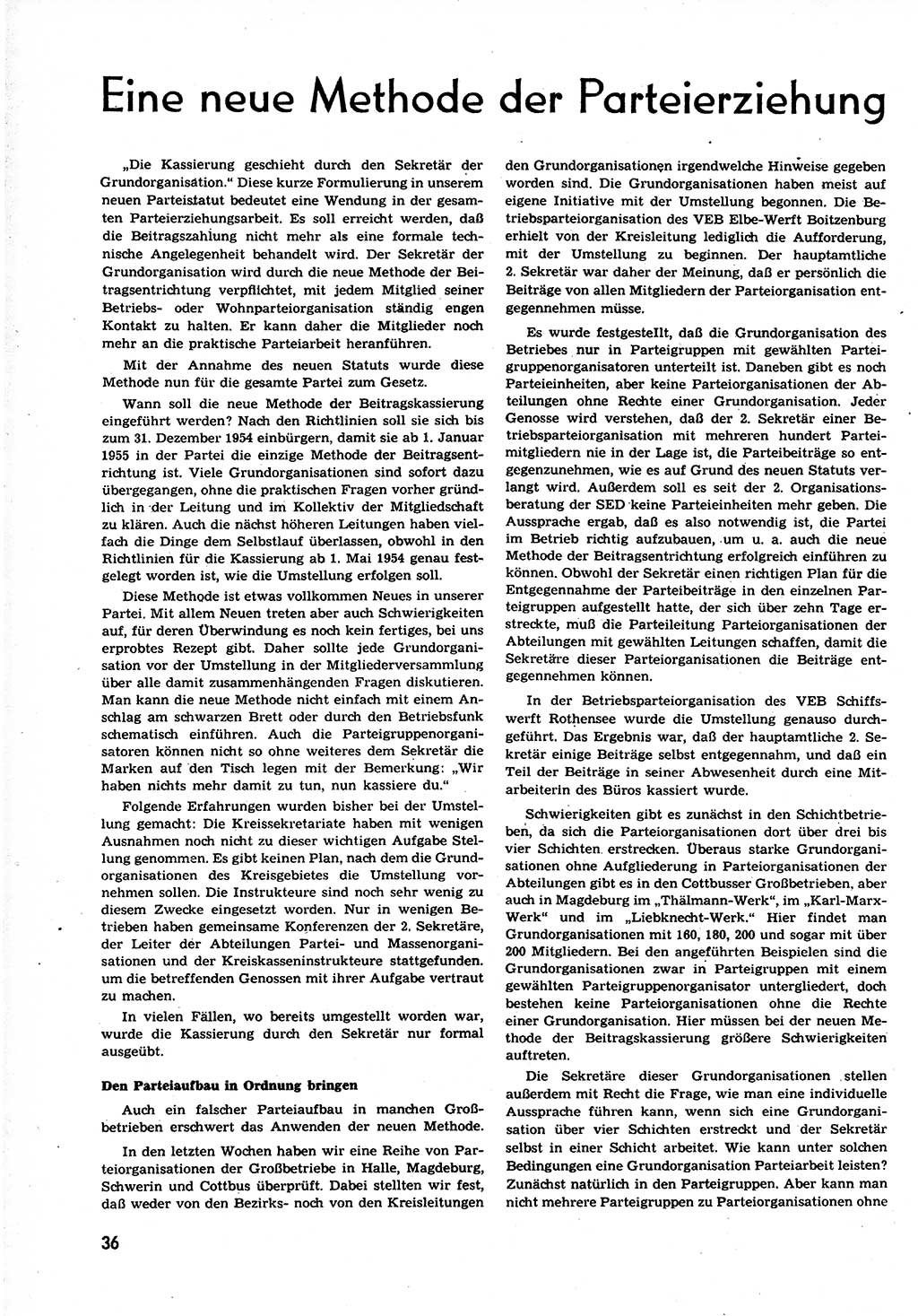 Neuer Weg (NW), Organ des Zentralkomitees (ZK) der SED (Sozialistische Einheitspartei Deutschlands) für alle Parteiarbeiter, 9. Jahrgang [Deutsche Demokratische Republik (DDR)] 1954, Heft 12/36 (NW ZK SED DDR 1954, H. 12/36)