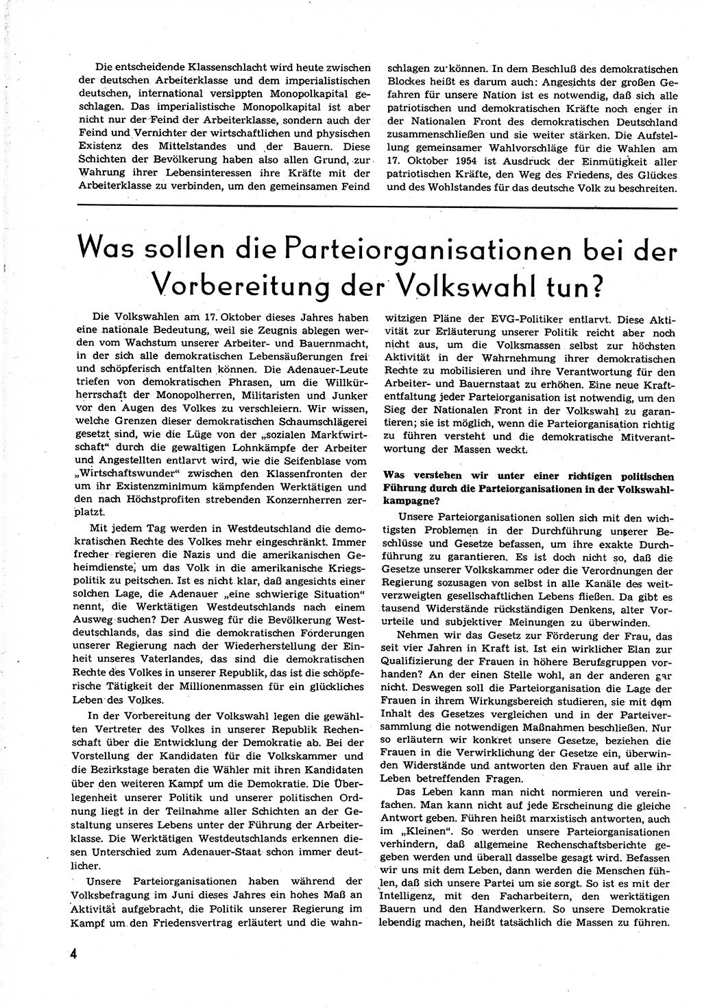 Neuer Weg (NW), Organ des Zentralkomitees (ZK) der SED (Sozialistische Einheitspartei Deutschlands) für alle Parteiarbeiter, 9. Jahrgang [Deutsche Demokratische Republik (DDR)] 1954, Heft 17/4 (NW ZK SED DDR 1954, H. 17/4)