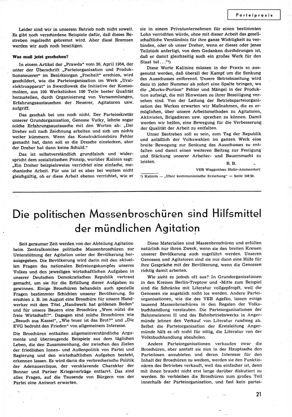 Neuer Weg (NW), Organ des Zentralkomitees (ZK) der SED (Sozialistische Einheitspartei Deutschlands) für alle Parteiarbeiter, 9. Jahrgang [Deutsche Demokratische Republik (DDR)] 1954, Heft 18/21 (NW ZK SED DDR 1954, H. 18/21)