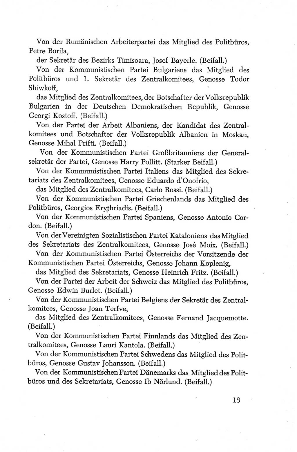 Protokoll der Verhandlungen des Ⅳ. Parteitages der Sozialistischen Einheitspartei Deutschlands (SED) [Deutsche Demokratische Republik (DDR)] 1954, Seite 13