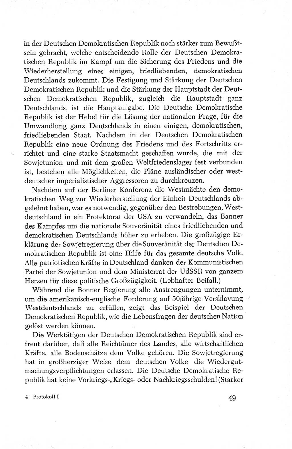 Protokoll der Verhandlungen des Ⅳ. Parteitages der Sozialistischen Einheitspartei Deutschlands (SED) [Deutsche Demokratische Republik (DDR)] 1954, Seite 49