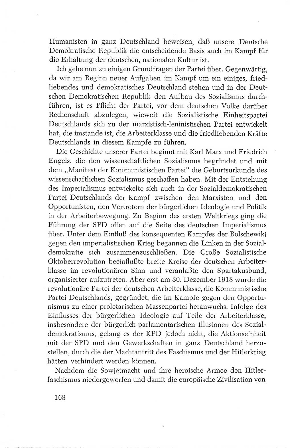 Protokoll der Verhandlungen des Ⅳ. Parteitages der Sozialistischen Einheitspartei Deutschlands (SED) [Deutsche Demokratische Republik (DDR)] 1954, Seite 168