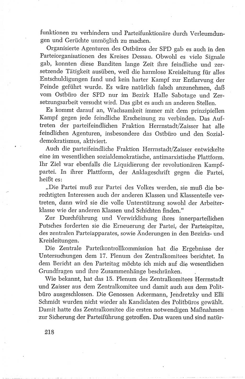 Protokoll der Verhandlungen des Ⅳ. Parteitages der Sozialistischen Einheitspartei Deutschlands (SED) [Deutsche Demokratische Republik (DDR)] 1954, Seite 218