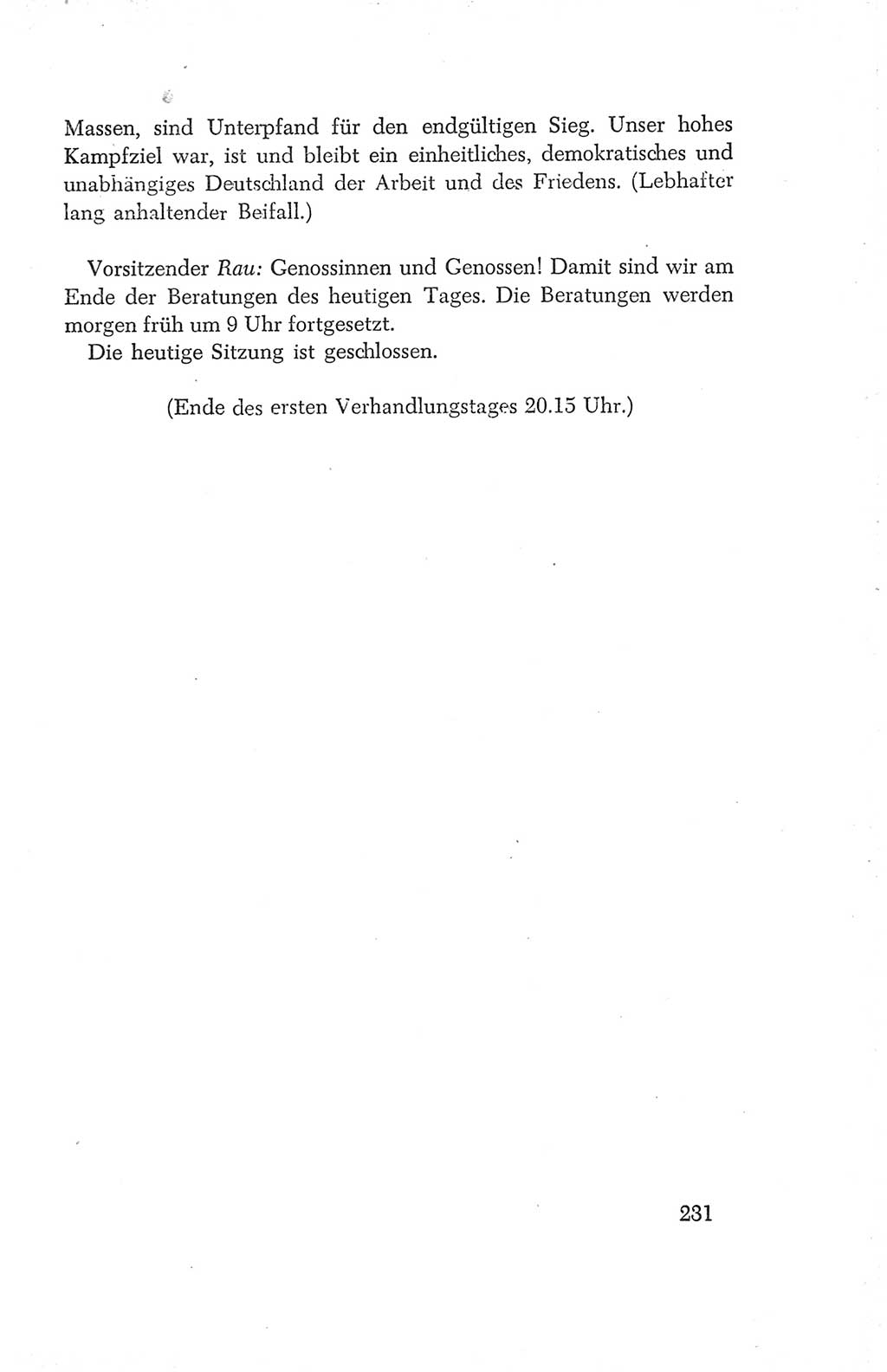 Protokoll der Verhandlungen des Ⅳ. Parteitages der Sozialistischen Einheitspartei Deutschlands (SED) [Deutsche Demokratische Republik (DDR)] 1954, Seite 231