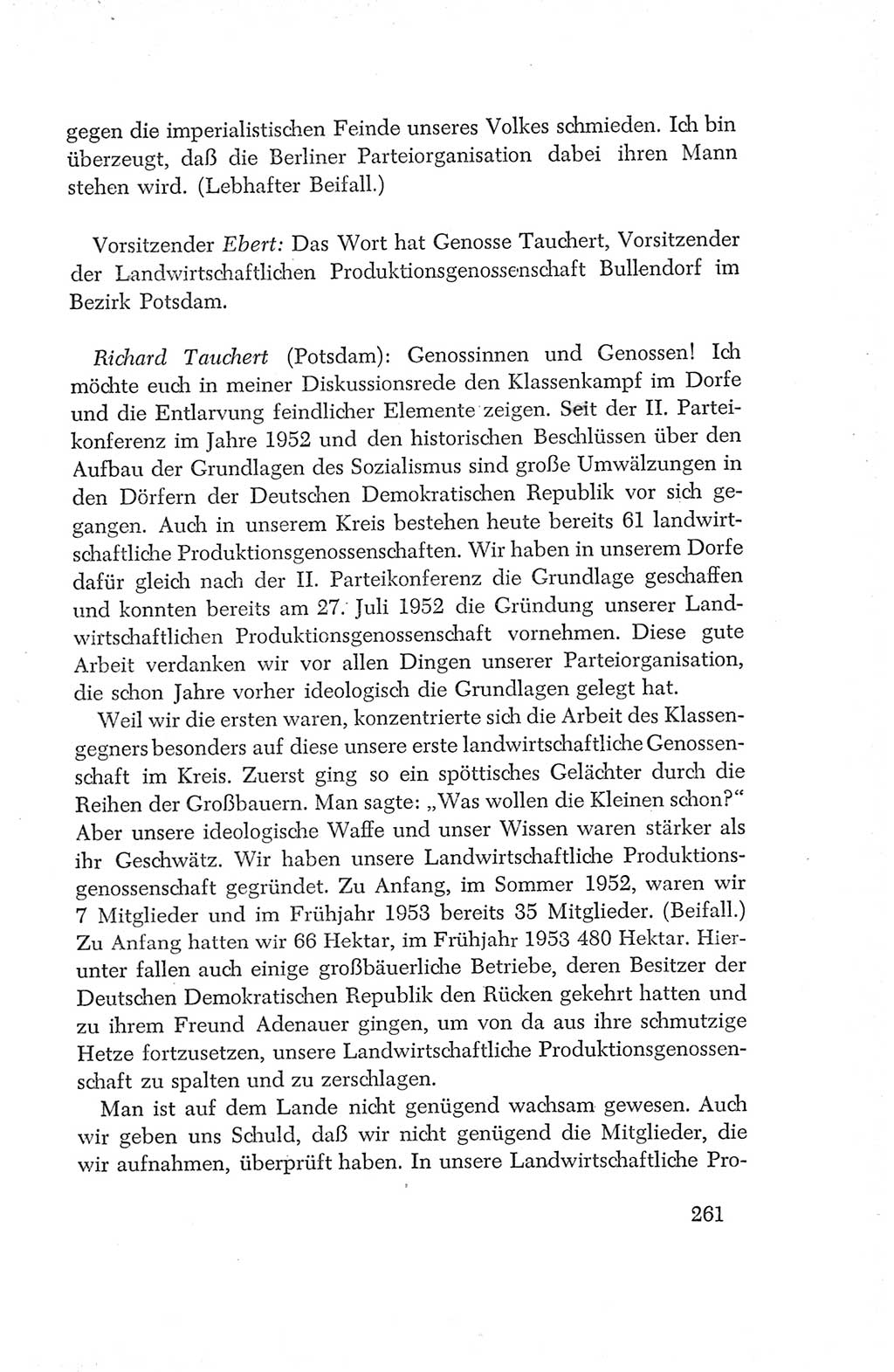 Protokoll der Verhandlungen des Ⅳ. Parteitages der Sozialistischen Einheitspartei Deutschlands (SED) [Deutsche Demokratische Republik (DDR)] 1954, Seite 261