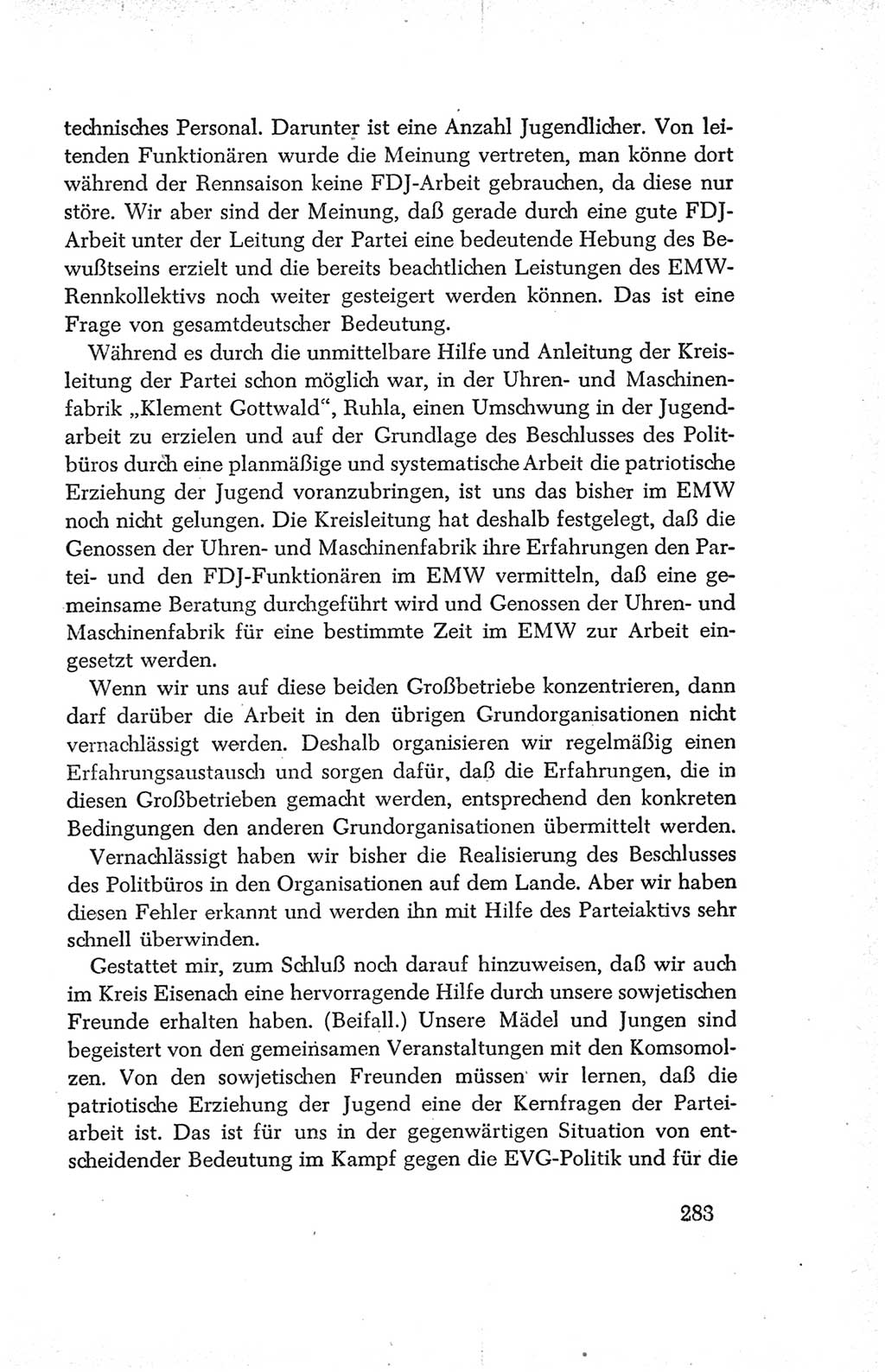 Protokoll der Verhandlungen des Ⅳ. Parteitages der Sozialistischen Einheitspartei Deutschlands (SED) [Deutsche Demokratische Republik (DDR)] 1954, Seite 283