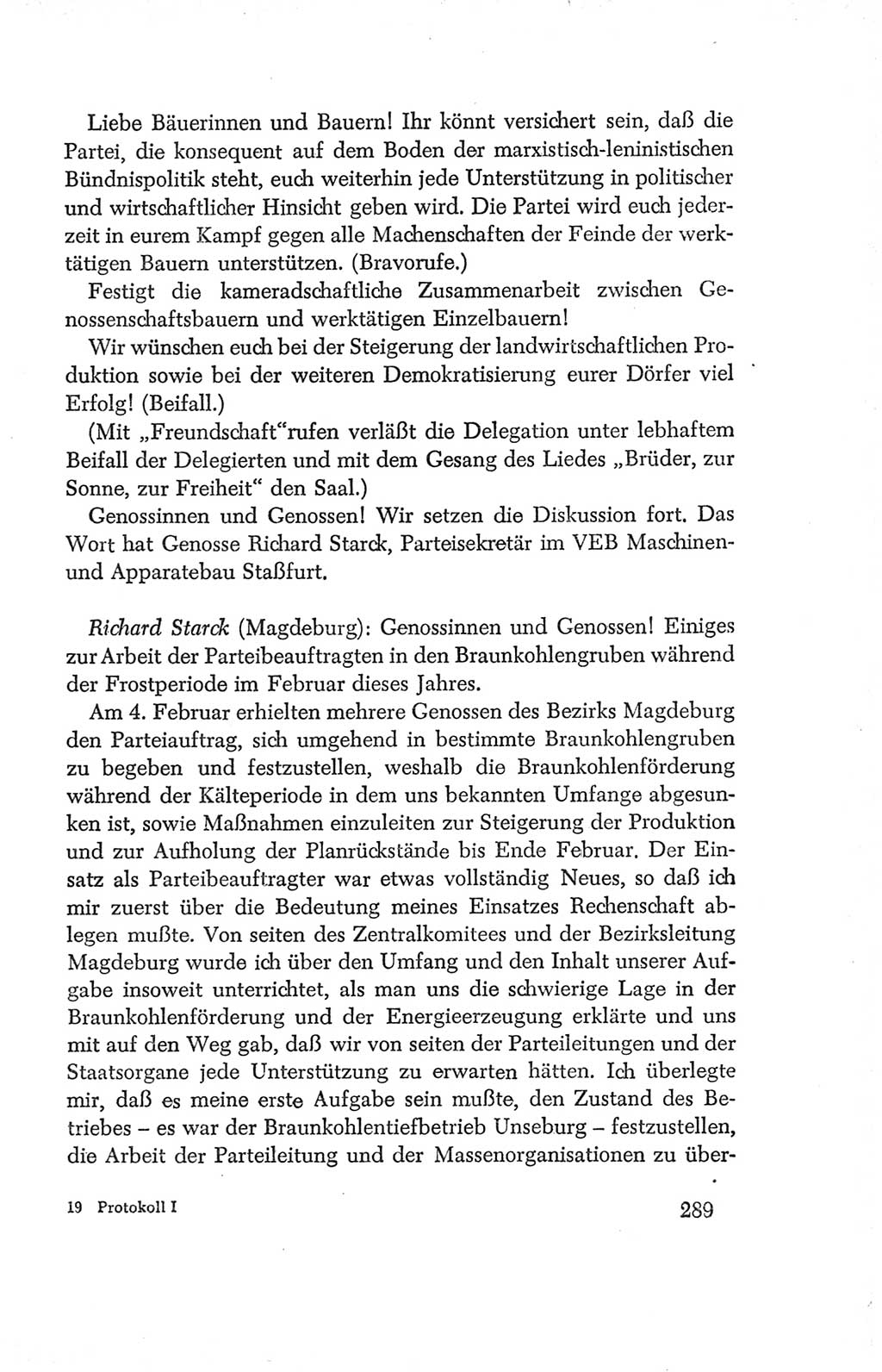 Protokoll der Verhandlungen des Ⅳ. Parteitages der Sozialistischen Einheitspartei Deutschlands (SED) [Deutsche Demokratische Republik (DDR)] 1954, Seite 289