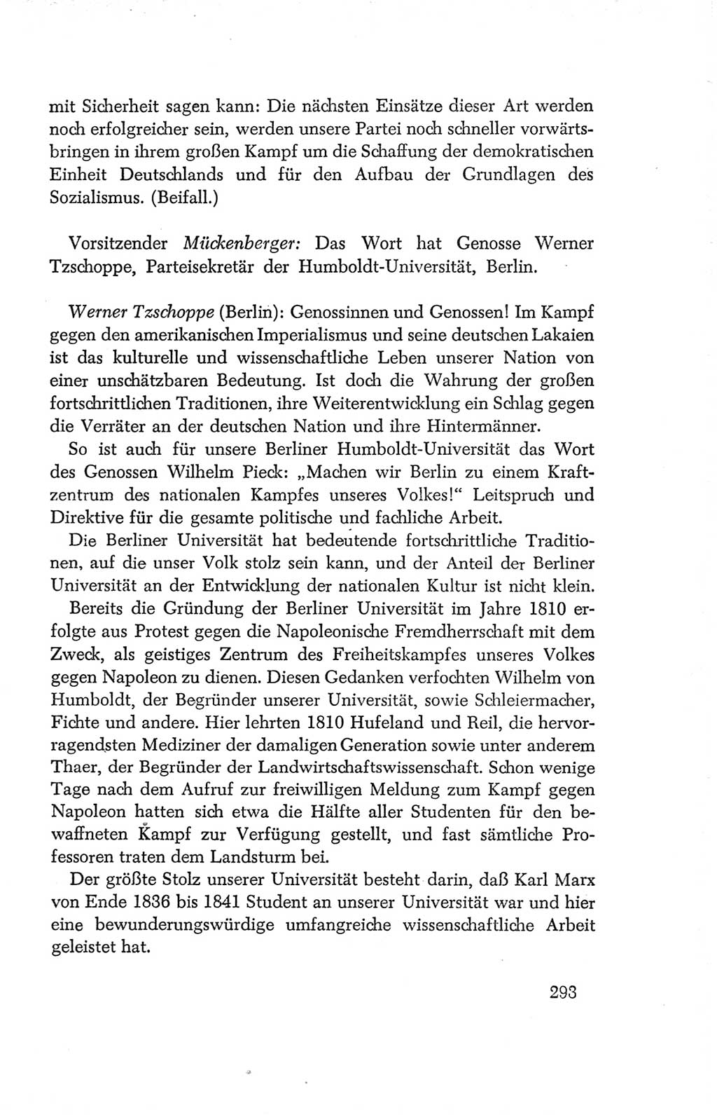 Protokoll der Verhandlungen des Ⅳ. Parteitages der Sozialistischen Einheitspartei Deutschlands (SED) [Deutsche Demokratische Republik (DDR)] 1954, Seite 293