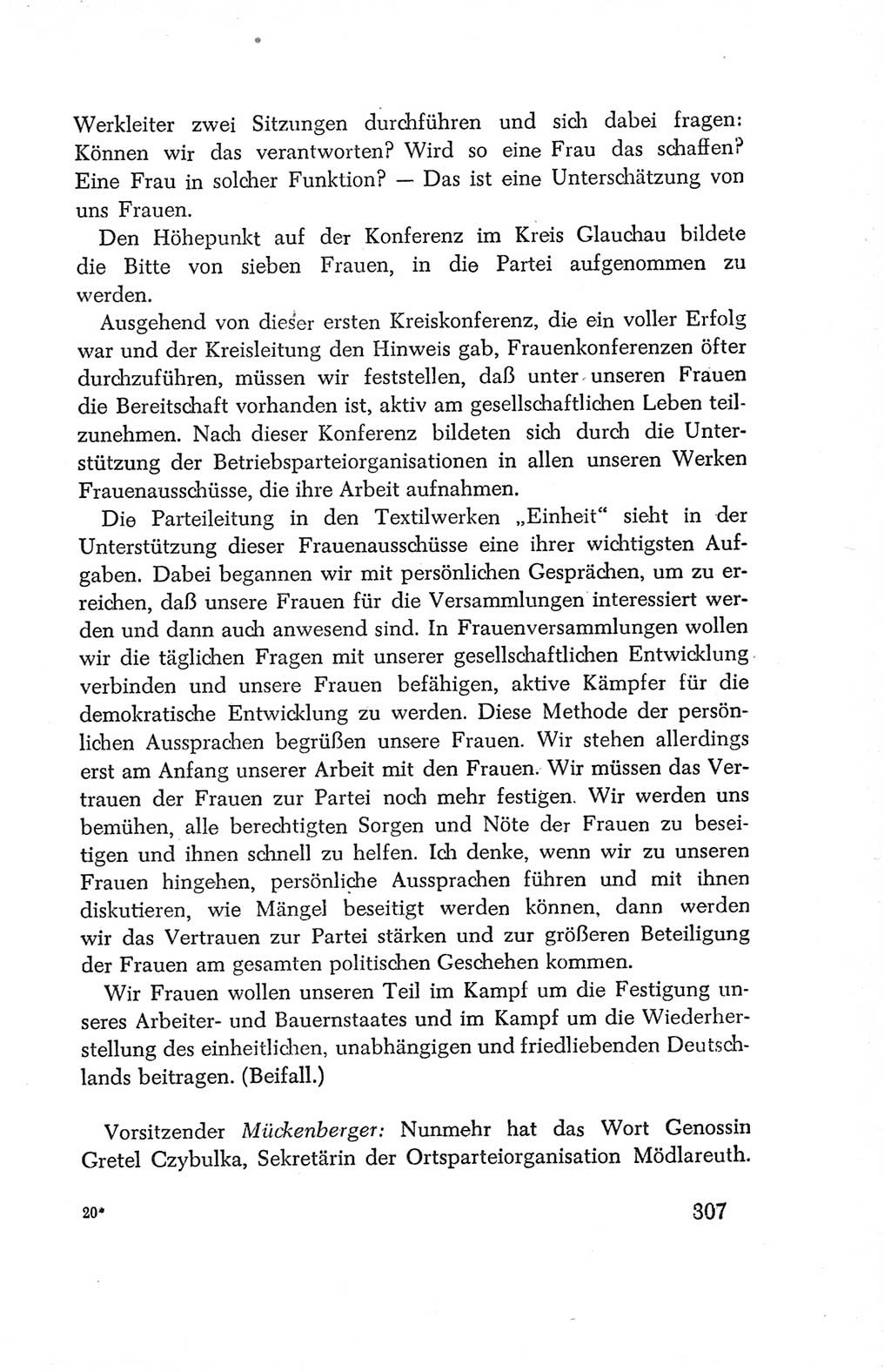 Protokoll der Verhandlungen des Ⅳ. Parteitages der Sozialistischen Einheitspartei Deutschlands (SED) [Deutsche Demokratische Republik (DDR)] 1954, Seite 307