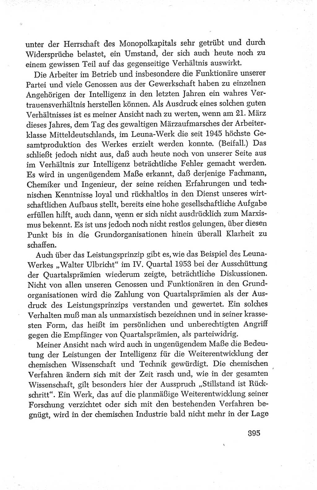 Protokoll der Verhandlungen des Ⅳ. Parteitages der Sozialistischen Einheitspartei Deutschlands (SED) [Deutsche Demokratische Republik (DDR)] 1954, Seite 395