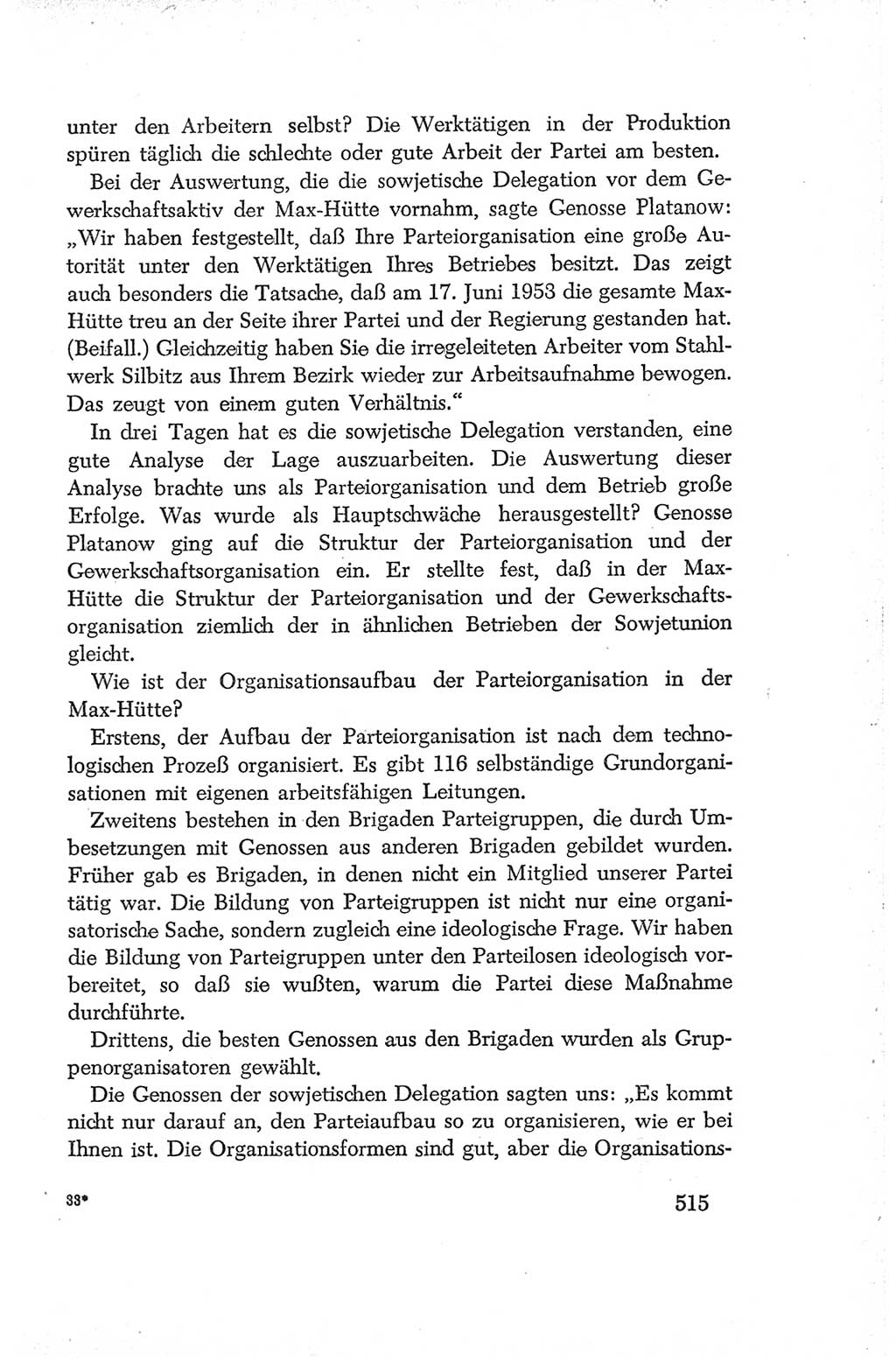 Protokoll der Verhandlungen des Ⅳ. Parteitages der Sozialistischen Einheitspartei Deutschlands (SED) [Deutsche Demokratische Republik (DDR)] 1954, Seite 515