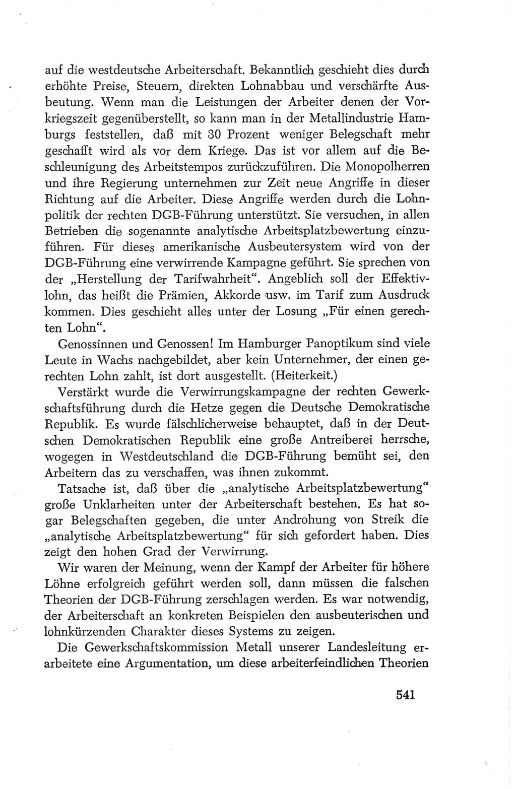Protokoll der Verhandlungen des Ⅳ. Parteitages der Sozialistischen Einheitspartei Deutschlands (SED) [Deutsche Demokratische Republik (DDR)] 1954, Seite 541