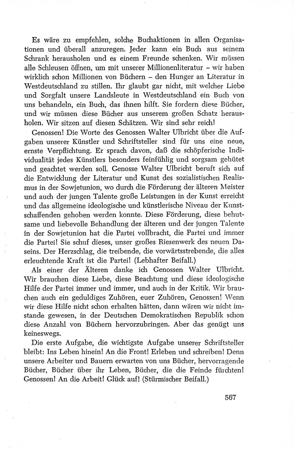 Protokoll der Verhandlungen des Ⅳ. Parteitages der Sozialistischen Einheitspartei Deutschlands (SED) [Deutsche Demokratische Republik (DDR)] 1954, Seite 567