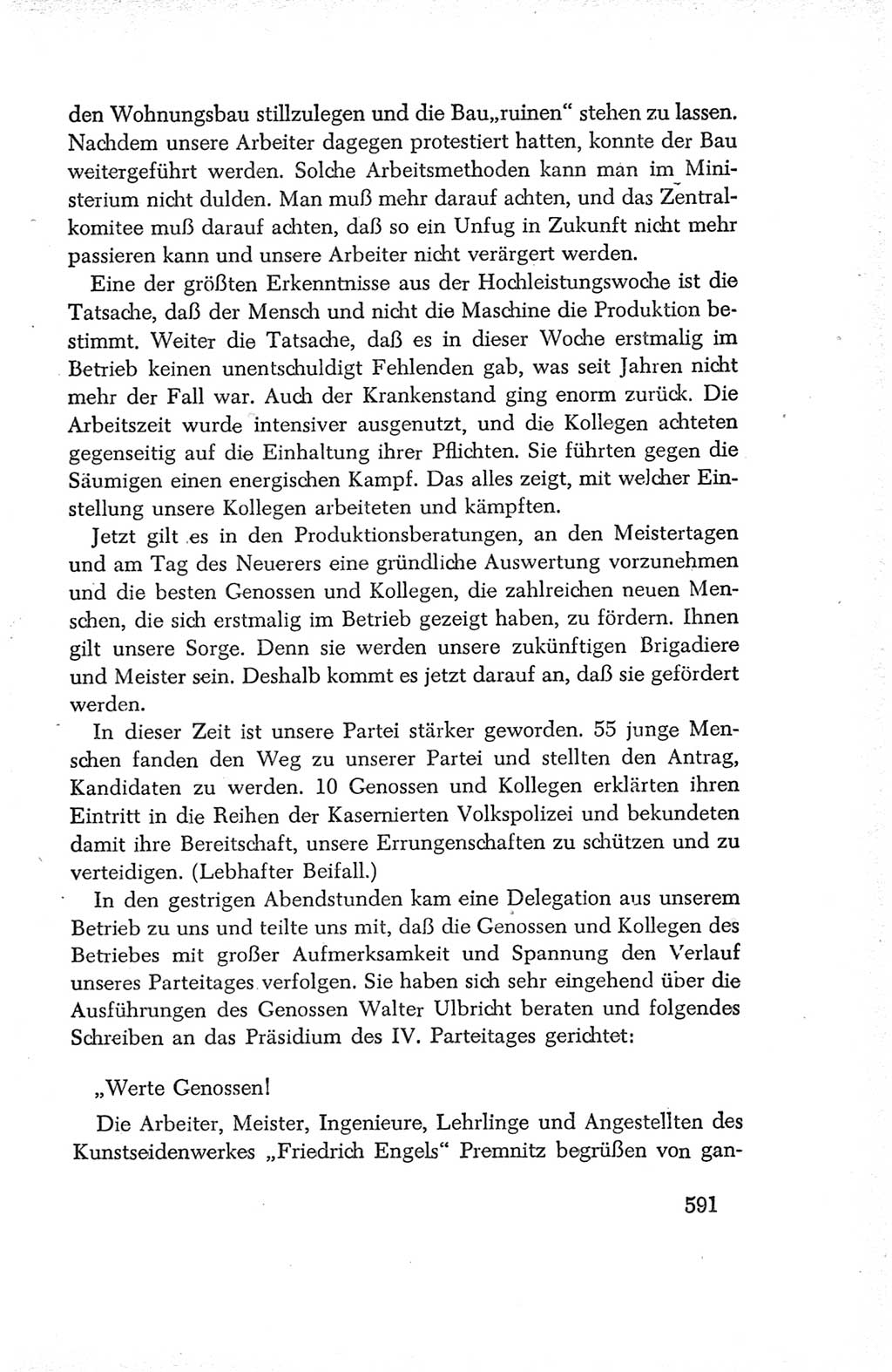 Protokoll der Verhandlungen des Ⅳ. Parteitages der Sozialistischen Einheitspartei Deutschlands (SED) [Deutsche Demokratische Republik (DDR)] 1954, Seite 591
