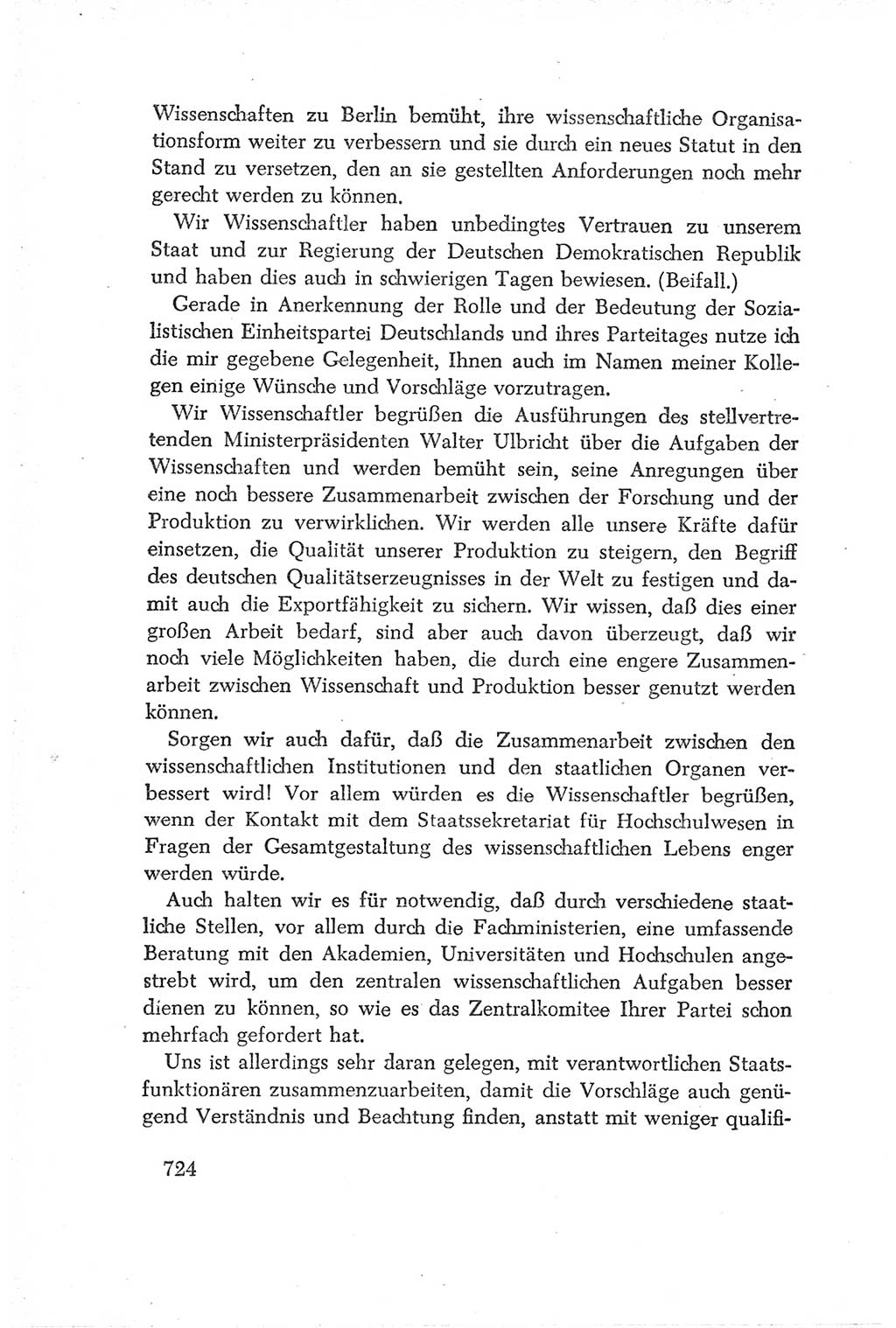 Protokoll der Verhandlungen des Ⅳ. Parteitages der Sozialistischen Einheitspartei Deutschlands (SED) [Deutsche Demokratische Republik (DDR)] 1954, Seite 724