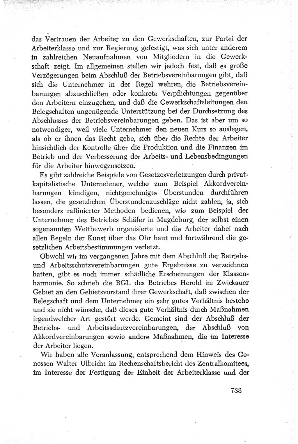 Protokoll der Verhandlungen des Ⅳ. Parteitages der Sozialistischen Einheitspartei Deutschlands (SED) [Deutsche Demokratische Republik (DDR)] 1954, Seite 733