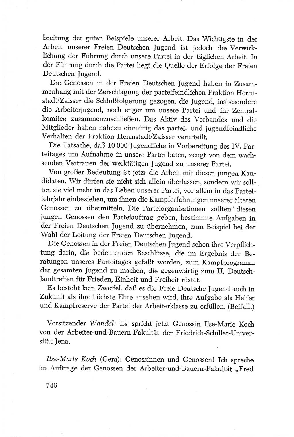 Protokoll der Verhandlungen des Ⅳ. Parteitages der Sozialistischen Einheitspartei Deutschlands (SED) [Deutsche Demokratische Republik (DDR)] 1954, Seite 746