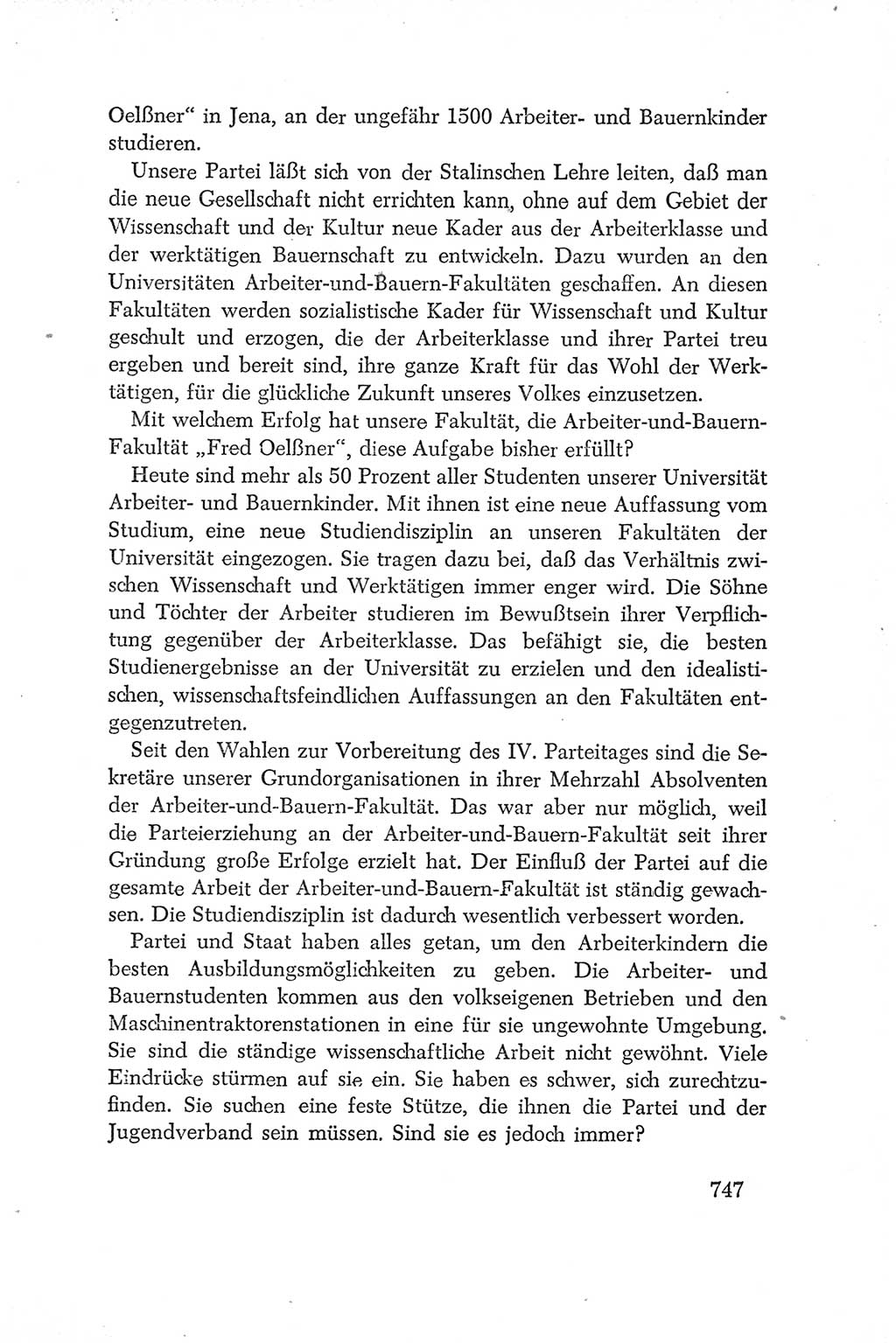 Protokoll der Verhandlungen des Ⅳ. Parteitages der Sozialistischen Einheitspartei Deutschlands (SED) [Deutsche Demokratische Republik (DDR)] 1954, Seite 747