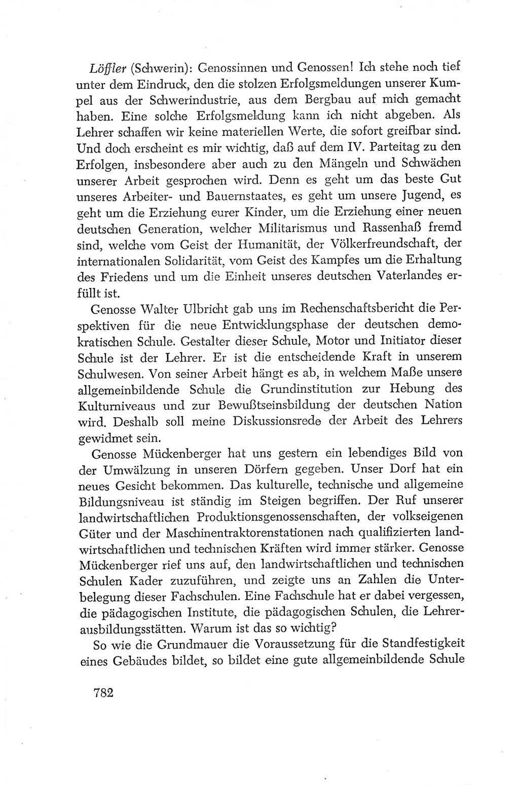 Protokoll der Verhandlungen des Ⅳ. Parteitages der Sozialistischen Einheitspartei Deutschlands (SED) [Deutsche Demokratische Republik (DDR)] 1954, Seite 782