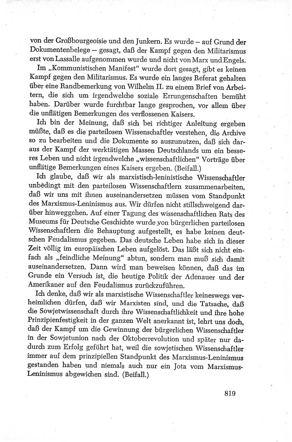 Protokoll der Verhandlungen des Ⅳ. Parteitages der Sozialistischen Einheitspartei Deutschlands (SED) [Deutsche Demokratische Republik (DDR)] 1954, Seite 819