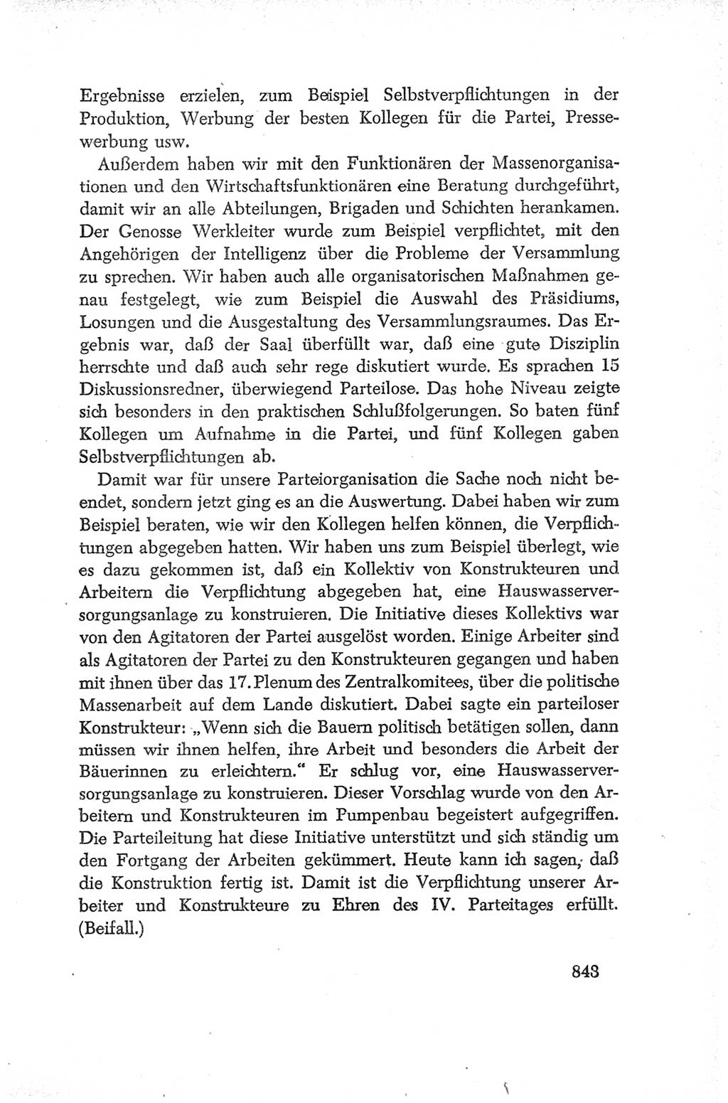 Protokoll der Verhandlungen des Ⅳ. Parteitages der Sozialistischen Einheitspartei Deutschlands (SED) [Deutsche Demokratische Republik (DDR)] 1954, Seite 843