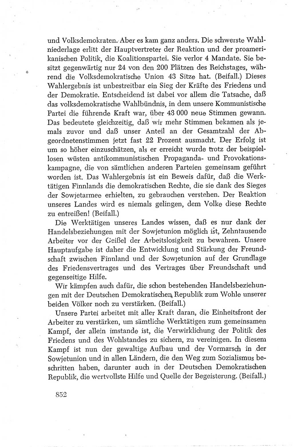 Protokoll der Verhandlungen des Ⅳ. Parteitages der Sozialistischen Einheitspartei Deutschlands (SED) [Deutsche Demokratische Republik (DDR)] 1954, Seite 852