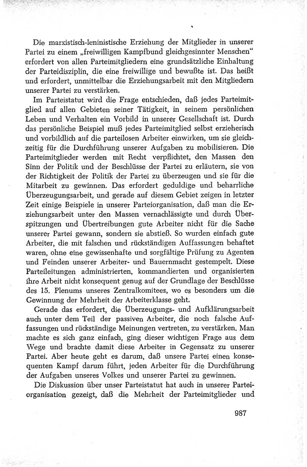 Protokoll der Verhandlungen des Ⅳ. Parteitages der Sozialistischen Einheitspartei Deutschlands (SED) [Deutsche Demokratische Republik (DDR)] 1954, Seite 987