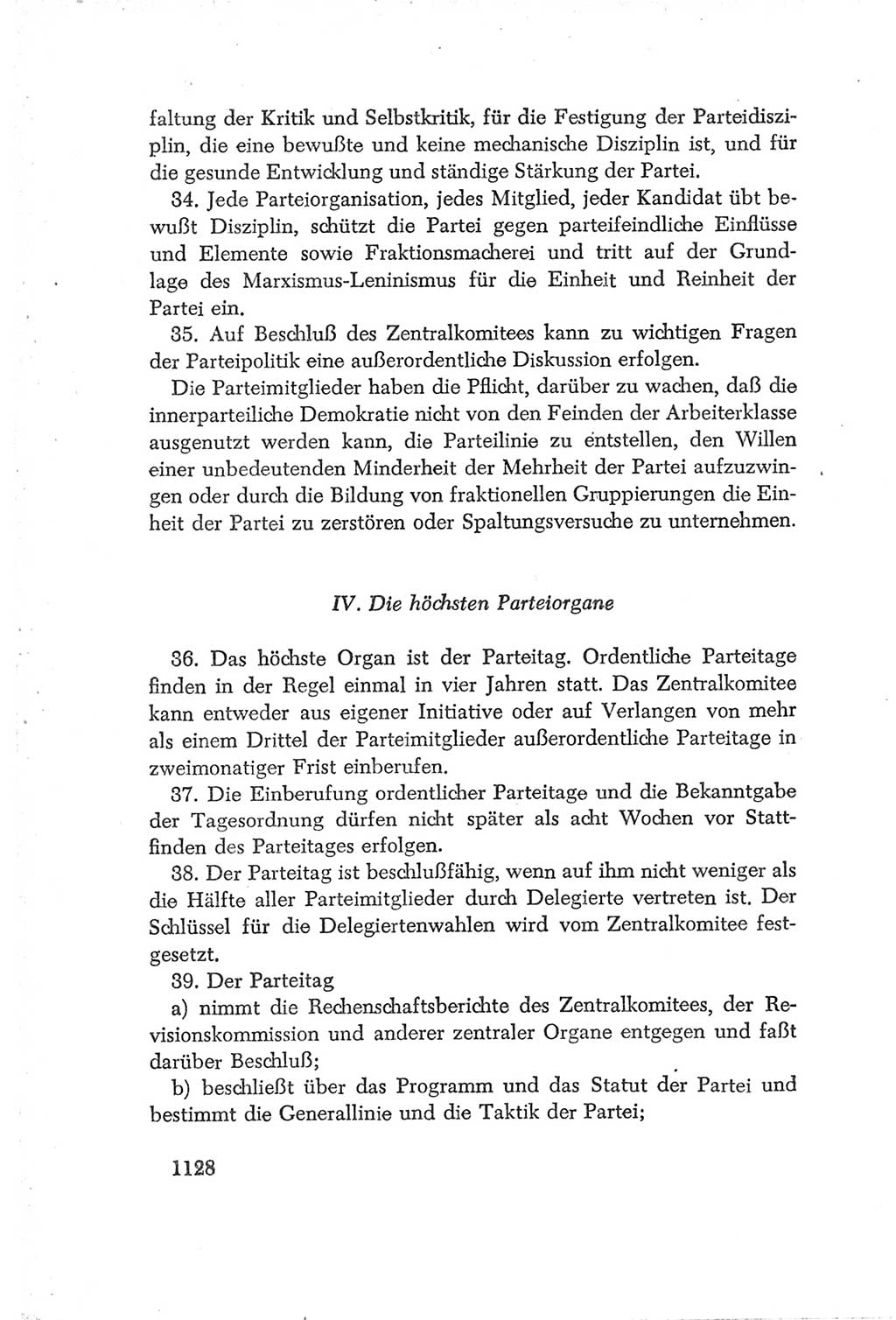 Protokoll der Verhandlungen des Ⅳ. Parteitages der Sozialistischen Einheitspartei Deutschlands (SED) [Deutsche Demokratische Republik (DDR)] 1954, Seite 1128