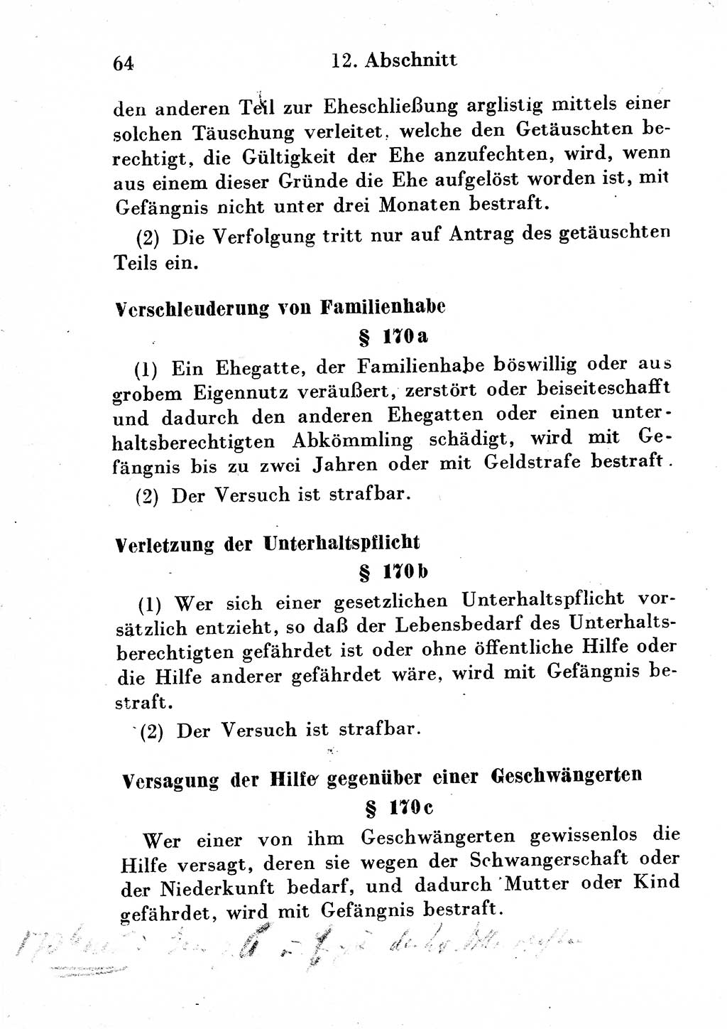Strafgesetzbuch (StGB) und andere Strafgesetze [Deutsche Demokratische Republik (DDR)] 1954, Seite 64 (StGB Strafges. DDR 1954, S. 64)