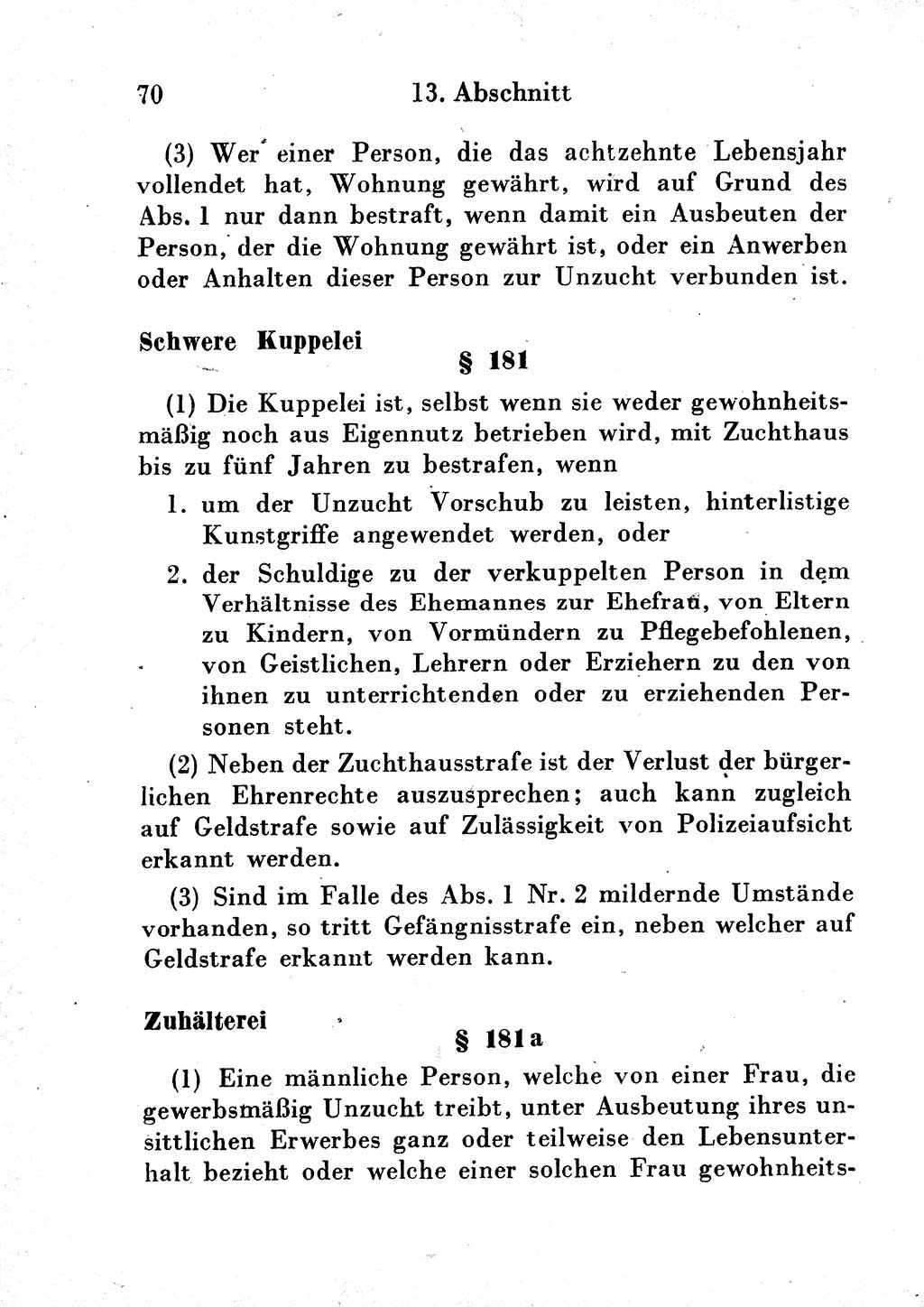 Strafgesetzbuch (StGB) und andere Strafgesetze [Deutsche Demokratische Republik (DDR)] 1954, Seite 70 (StGB Strafges. DDR 1954, S. 70)