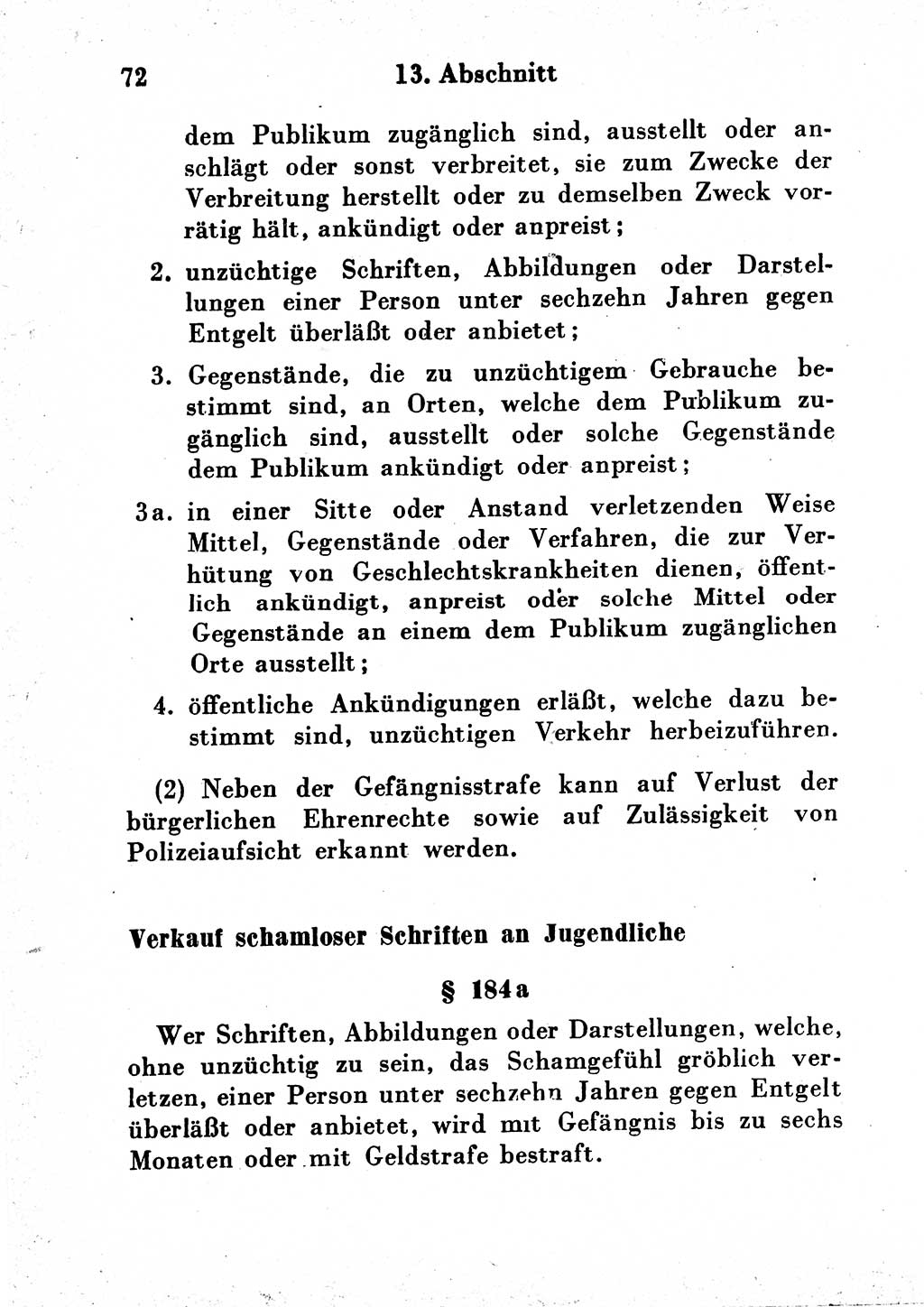 Strafgesetzbuch (StGB) und andere Strafgesetze [Deutsche Demokratische Republik (DDR)] 1954, Seite 72 (StGB Strafges. DDR 1954, S. 72)