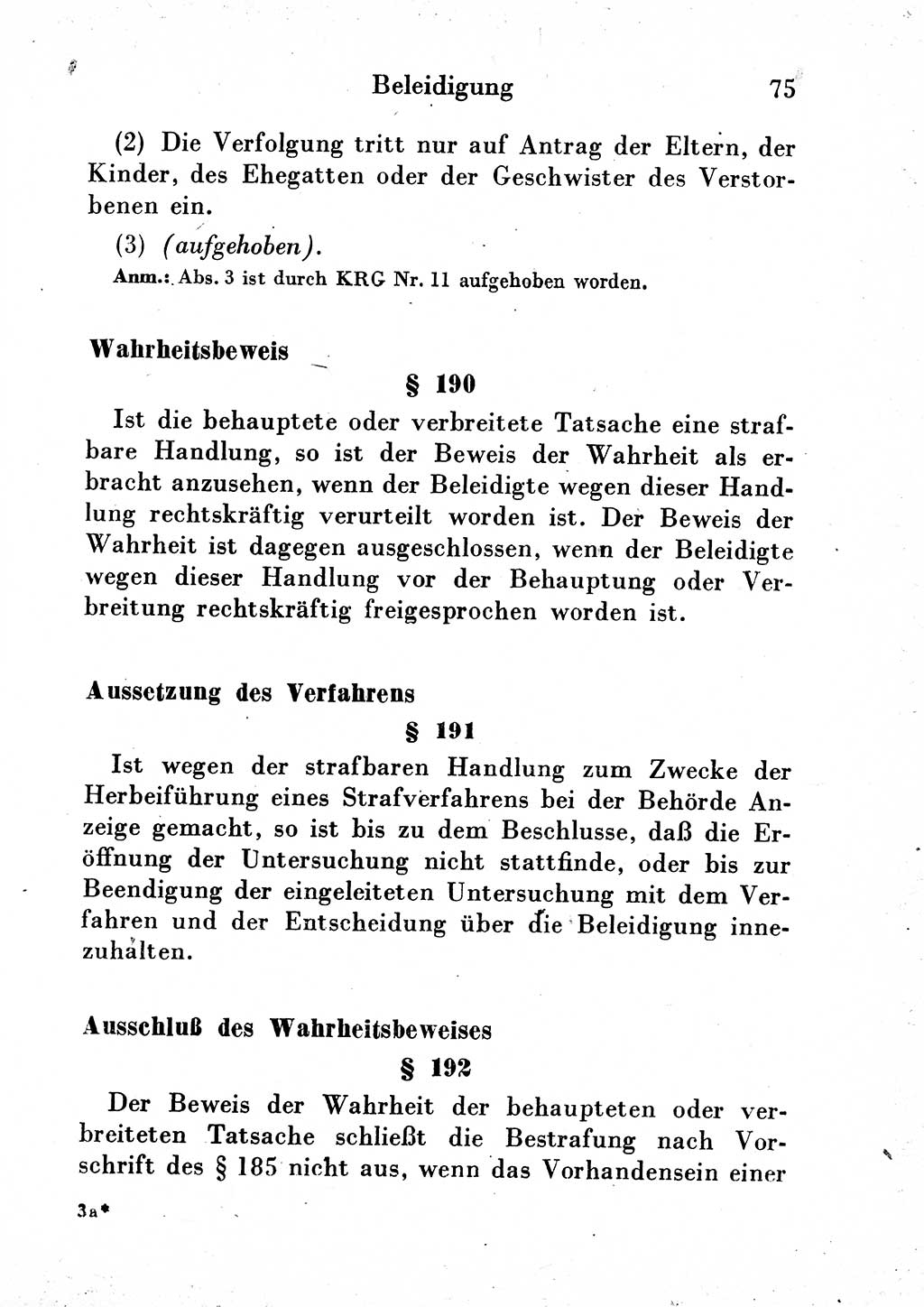 Strafgesetzbuch (StGB) und andere Strafgesetze [Deutsche Demokratische Republik (DDR)] 1954, Seite 75 (StGB Strafges. DDR 1954, S. 75)