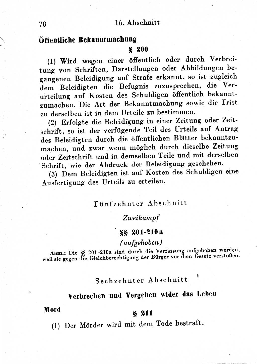 Strafgesetzbuch (StGB) und andere Strafgesetze [Deutsche Demokratische Republik (DDR)] 1954, Seite 78 (StGB Strafges. DDR 1954, S. 78)
