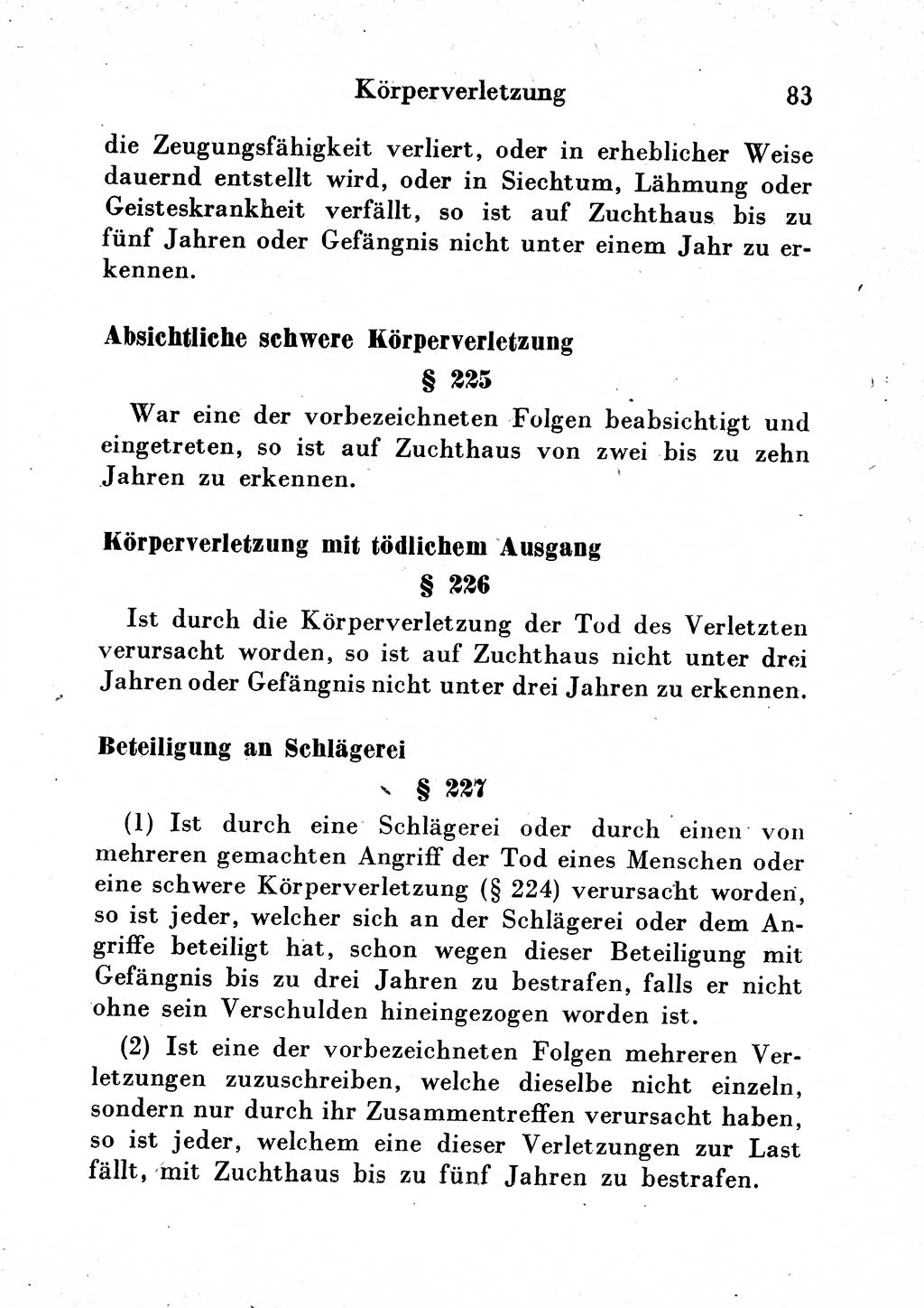 Strafgesetzbuch (StGB) und andere Strafgesetze [Deutsche Demokratische Republik (DDR)] 1954, Seite 83 (StGB Strafges. DDR 1954, S. 83)