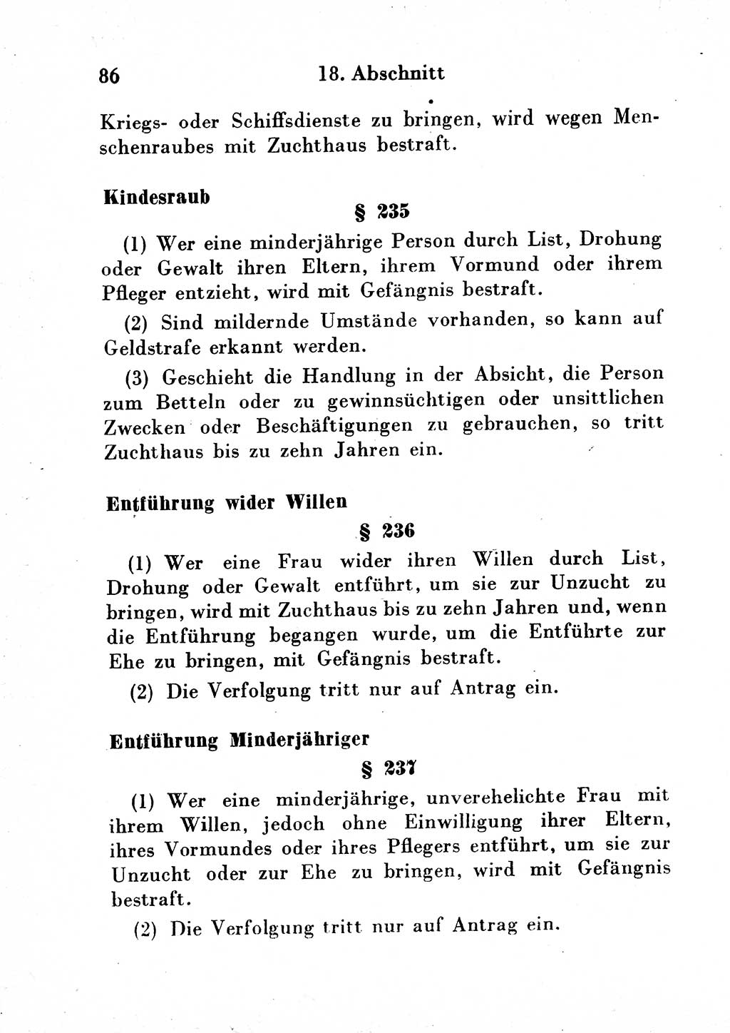 Strafgesetzbuch (StGB) und andere Strafgesetze [Deutsche Demokratische Republik (DDR)] 1954, Seite 86 (StGB Strafges. DDR 1954, S. 86)