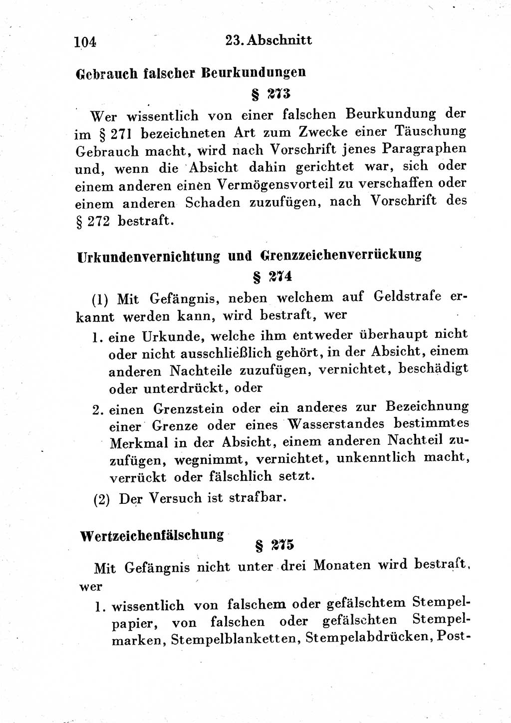 Strafgesetzbuch (StGB) und andere Strafgesetze [Deutsche Demokratische Republik (DDR)] 1954, Seite 104 (StGB Strafges. DDR 1954, S. 104)