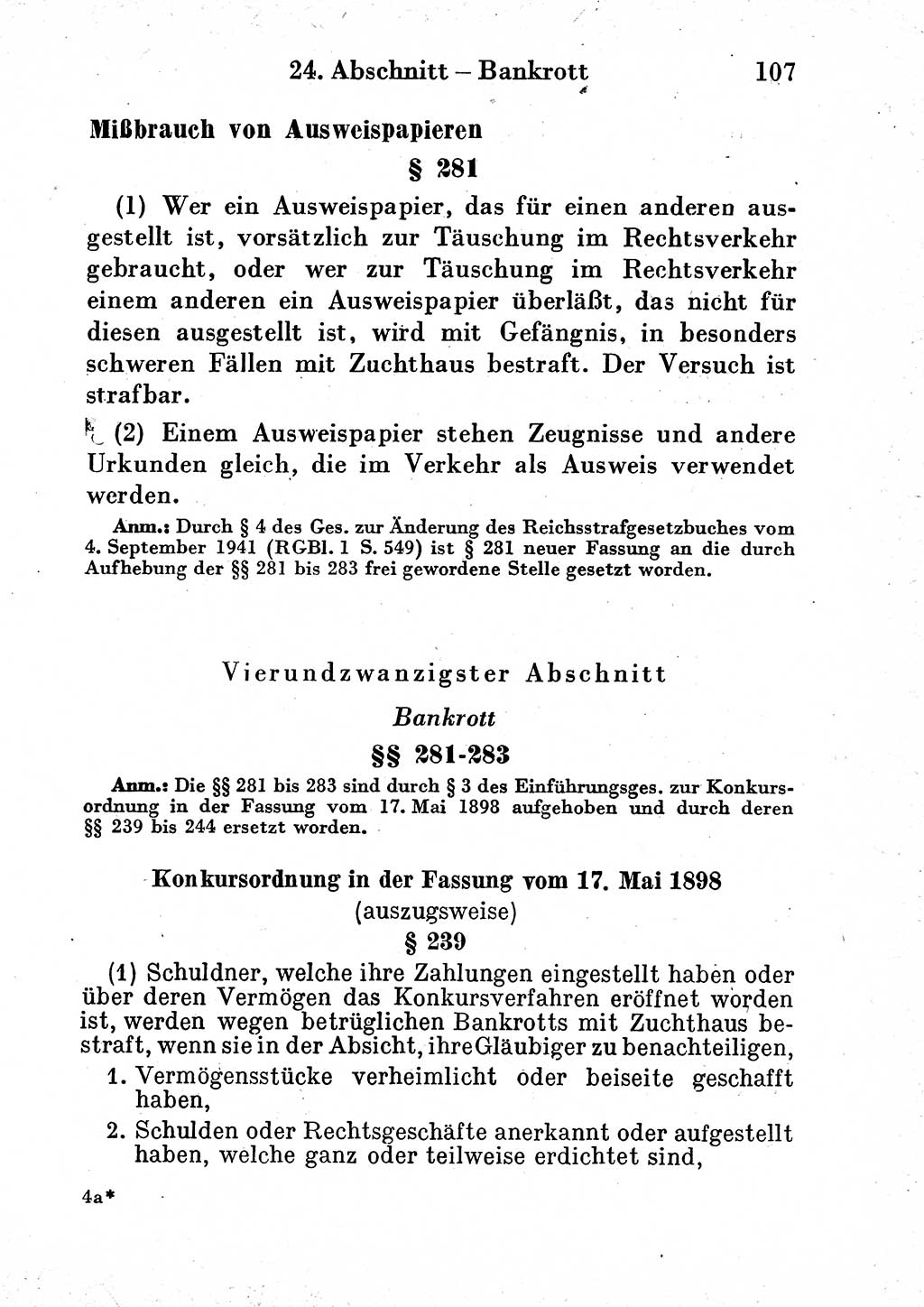 Strafgesetzbuch (StGB) und andere Strafgesetze [Deutsche Demokratische Republik (DDR)] 1954, Seite 107 (StGB Strafges. DDR 1954, S. 107)