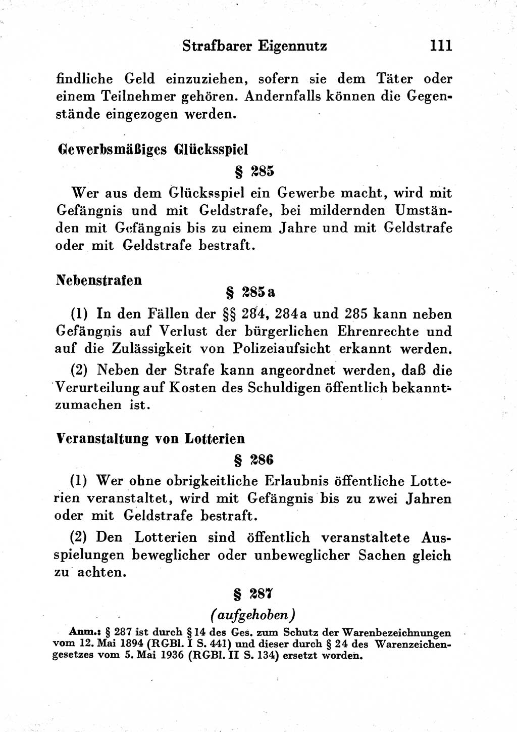 Strafgesetzbuch (StGB) und andere Strafgesetze [Deutsche Demokratische Republik (DDR)] 1954, Seite 111 (StGB Strafges. DDR 1954, S. 111)