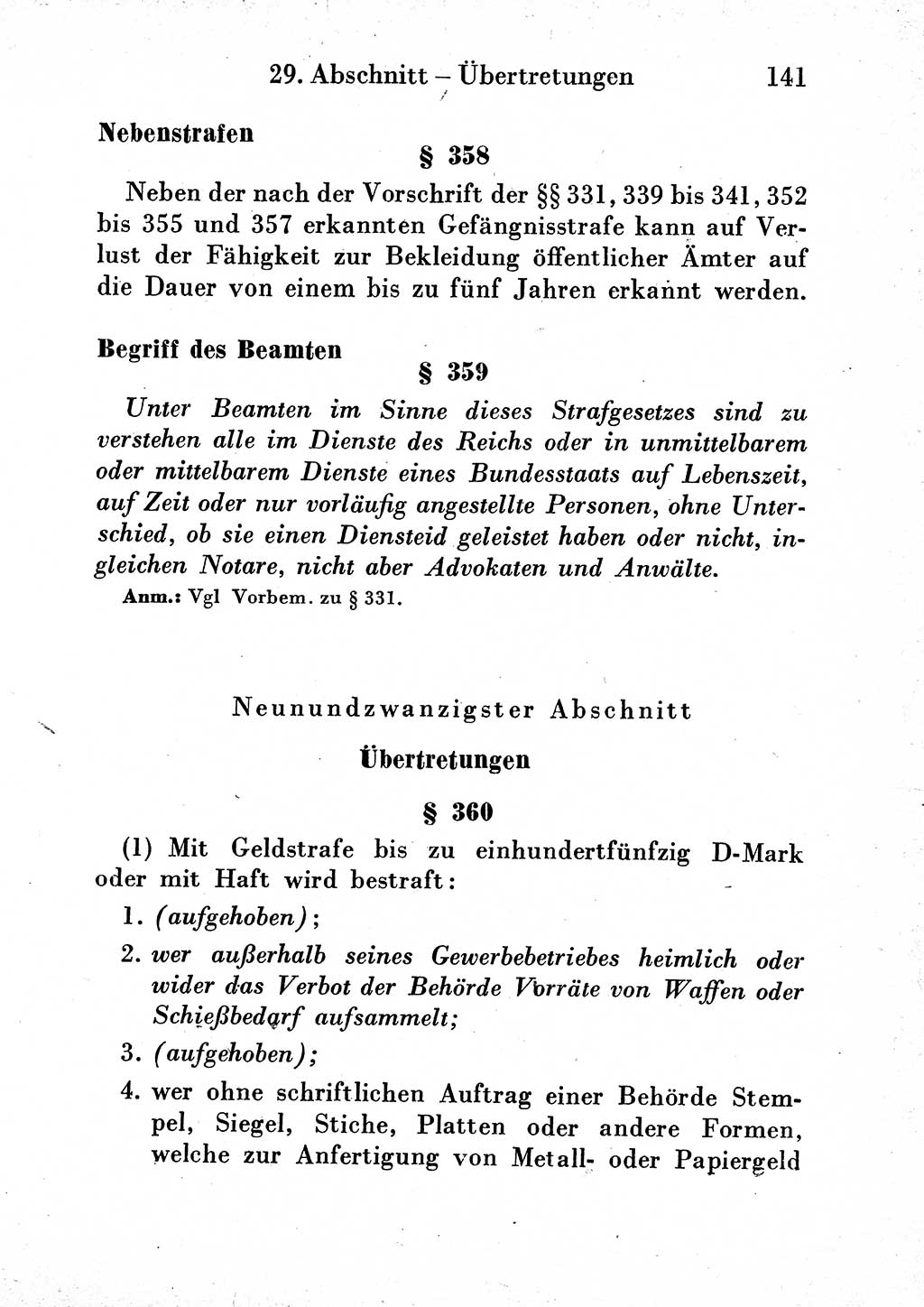 Strafgesetzbuch (StGB) und andere Strafgesetze [Deutsche Demokratische Republik (DDR)] 1954, Seite 141 (StGB Strafges. DDR 1954, S. 141)