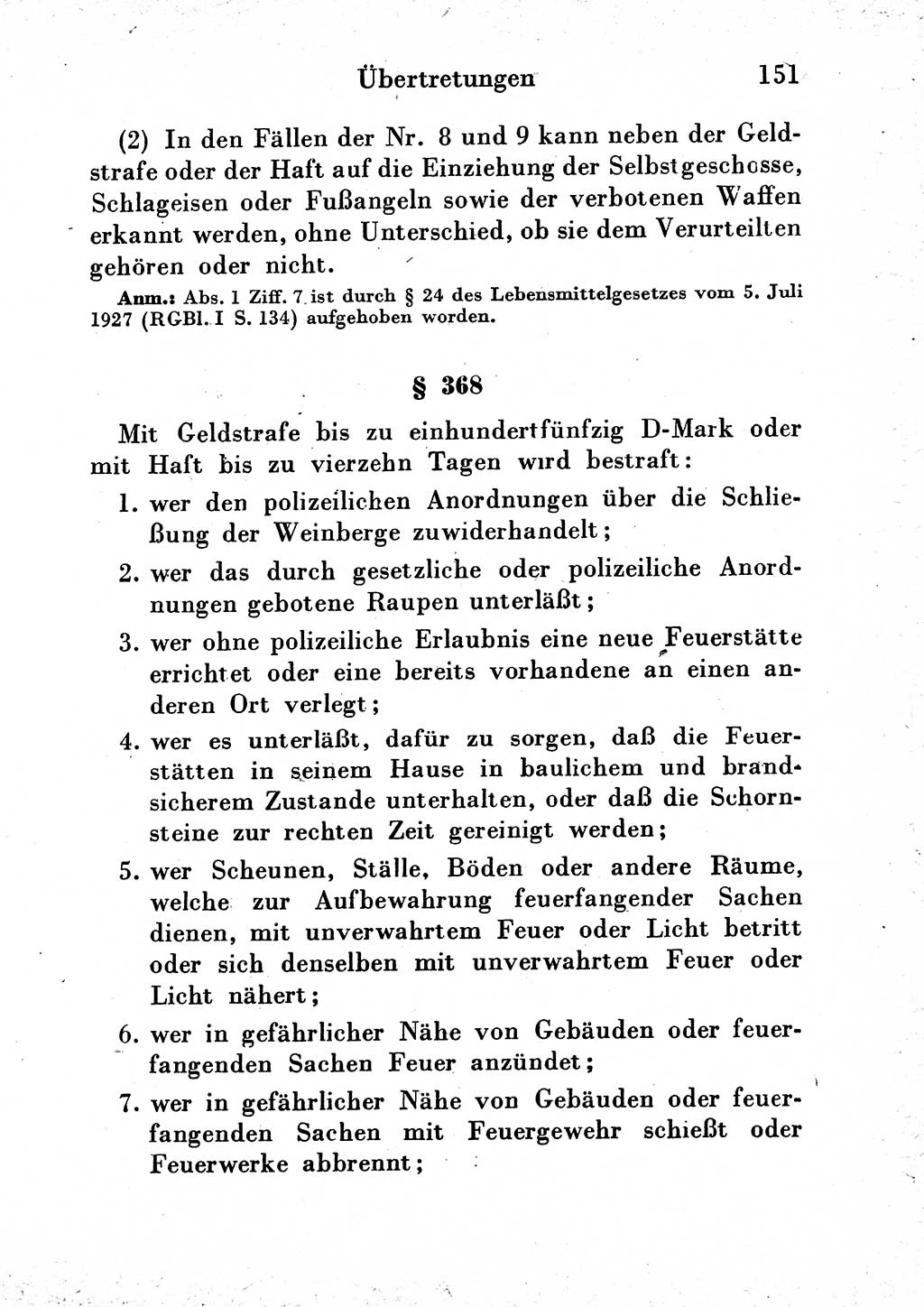 Strafgesetzbuch (StGB) und andere Strafgesetze [Deutsche Demokratische Republik (DDR)] 1954, Seite 151 (StGB Strafges. DDR 1954, S. 151)