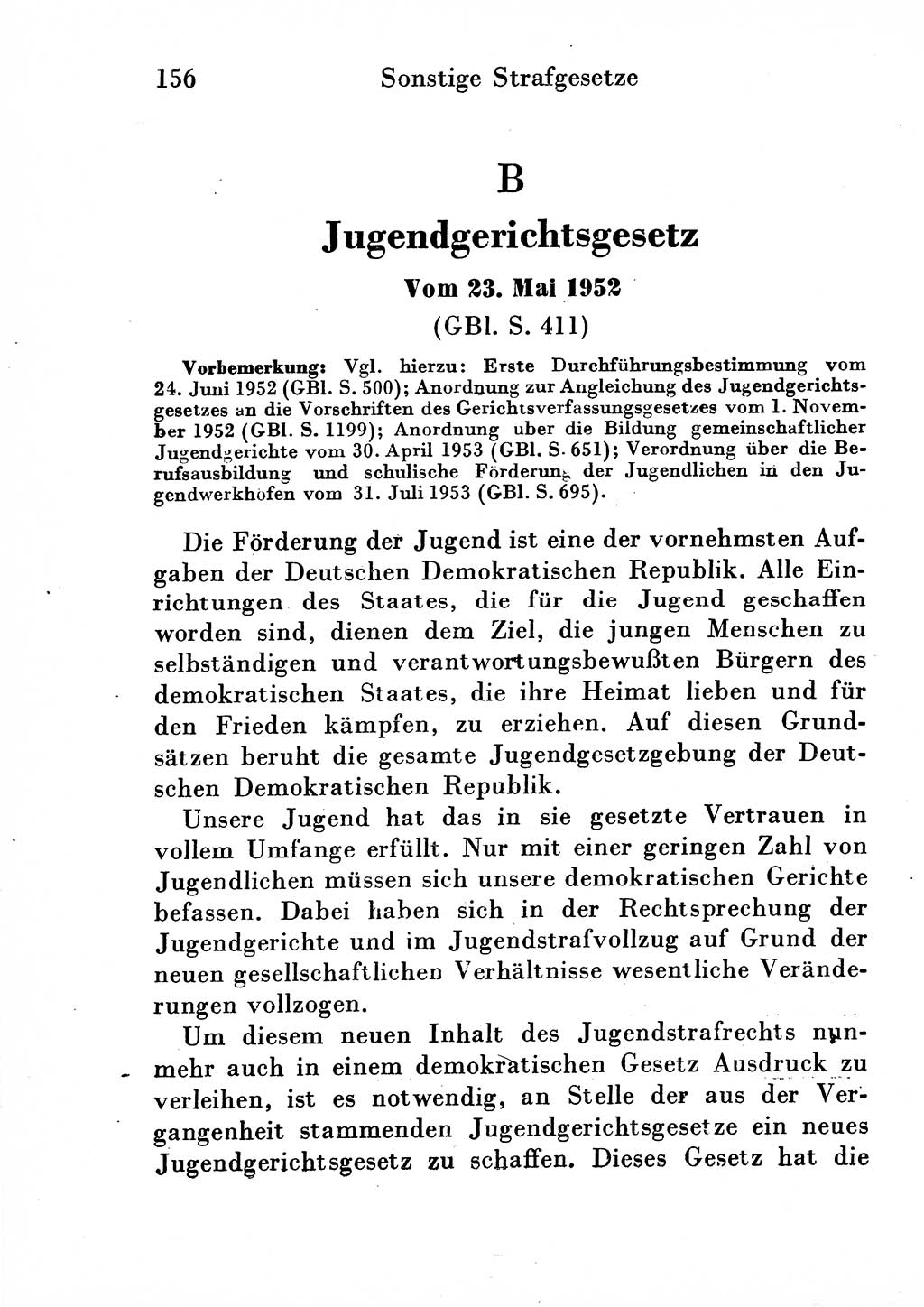 Strafgesetzbuch (StGB) und andere Strafgesetze [Deutsche Demokratische Republik (DDR)] 1954, Seite 156 (StGB Strafges. DDR 1954, S. 156)